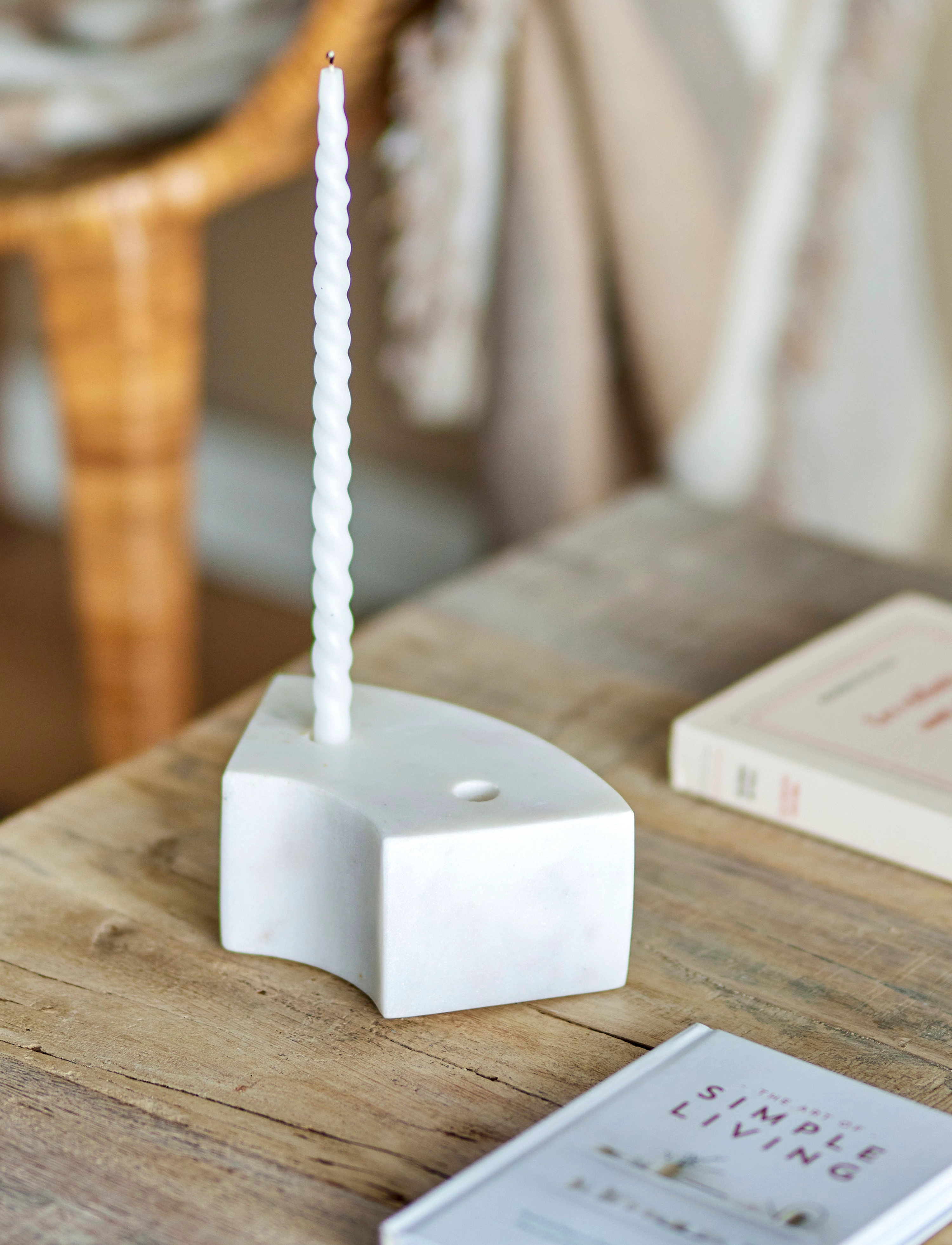 Bloomingville Florida Candle Holder, 6X14.5X7.5 cm, Candlesticks & Lanterns, Weiß - Candlesticks, Homeware