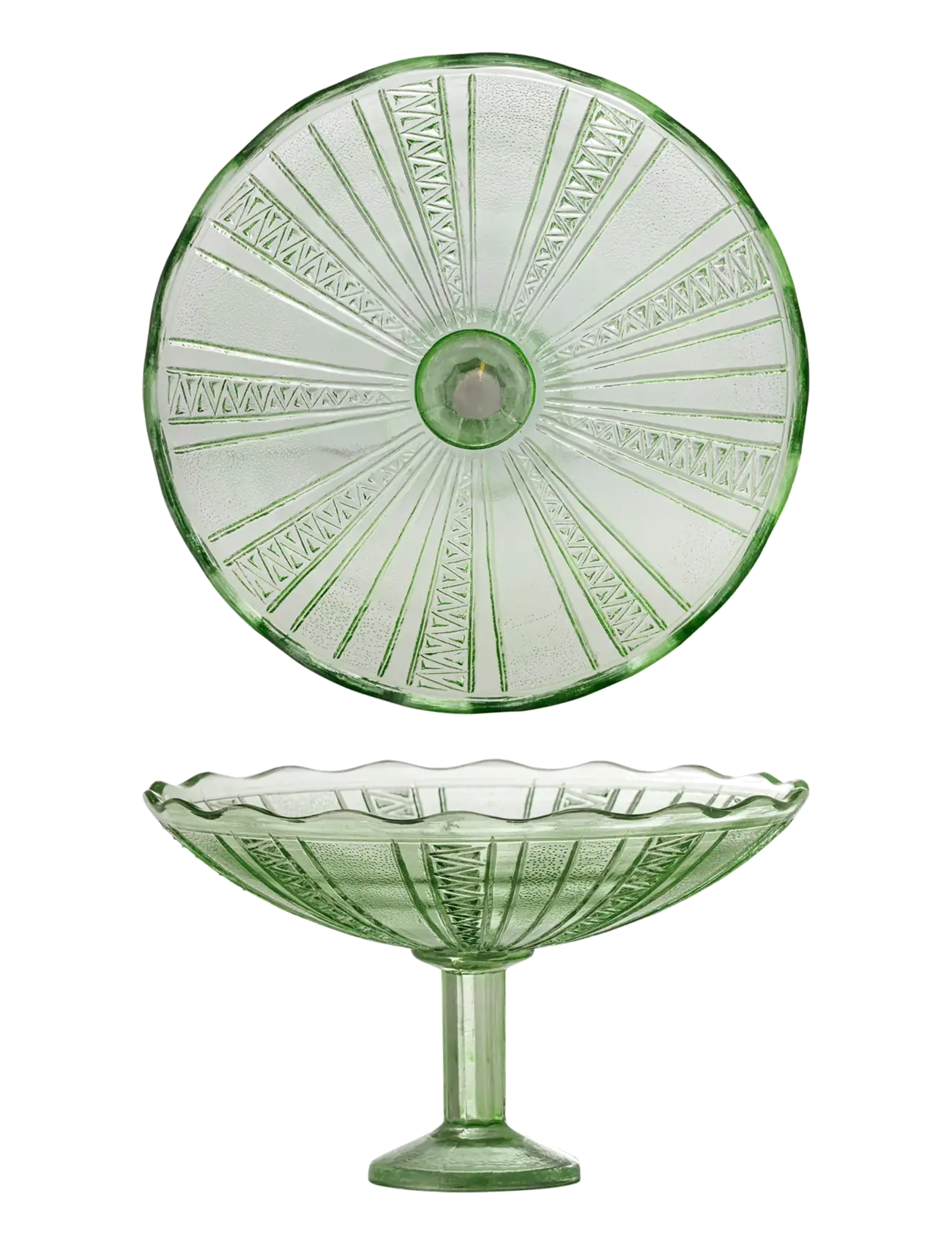 Bloomingville Kaddy Pedestal Bowl - Christmas Tableware - GREEN / green