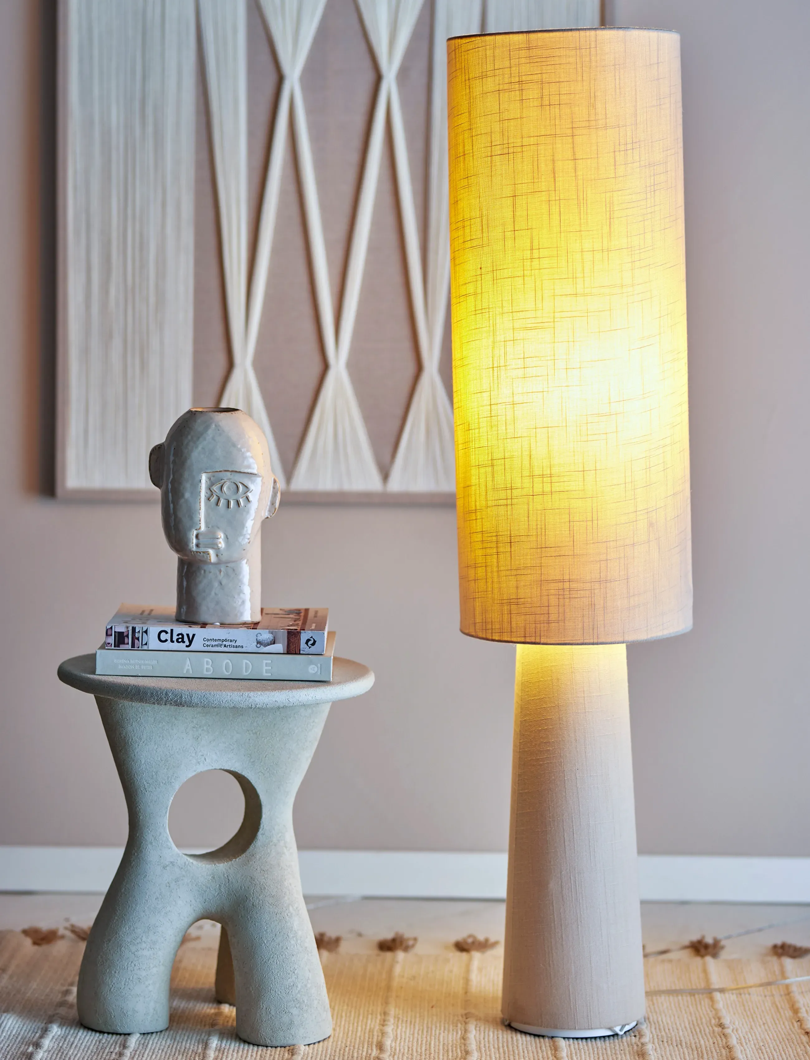 Bloomingville Emmie Floor Lamp, Ø 28 cm, Lamps, Beige - Homeware