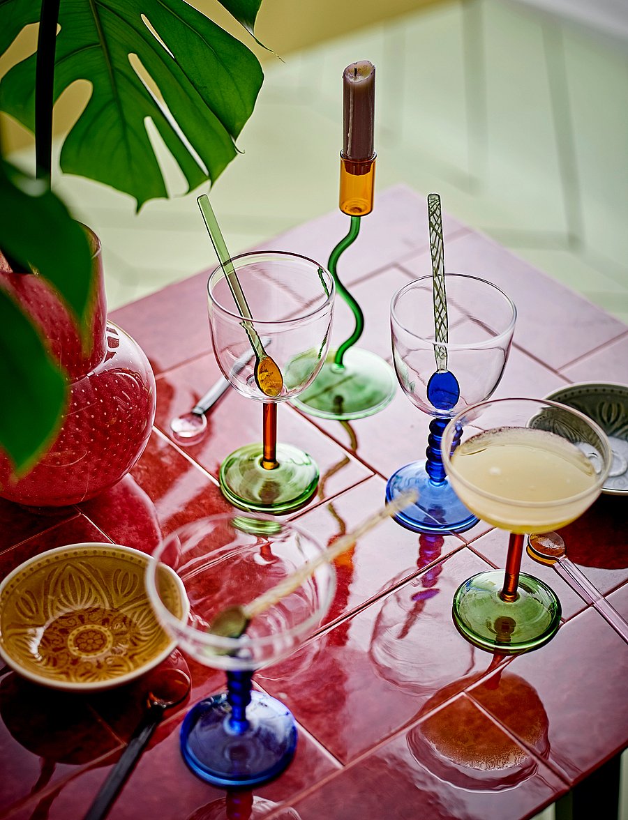 Bloomingville - Martine Wine Glass - rotweingläser - green - 0