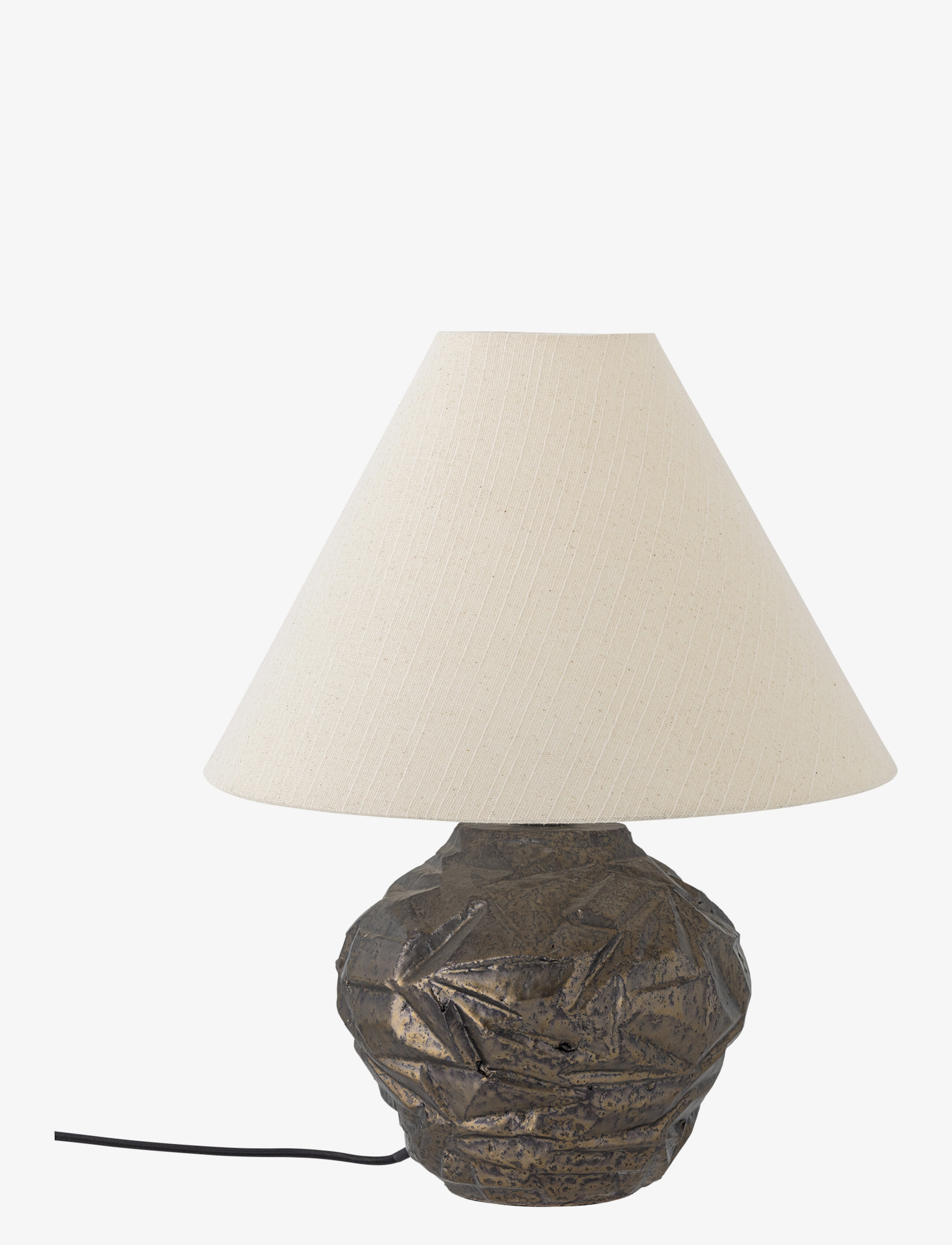 Bloomingville Carolla Table Lamp, Bordlampe, Brun, Str: Ø 38 cm