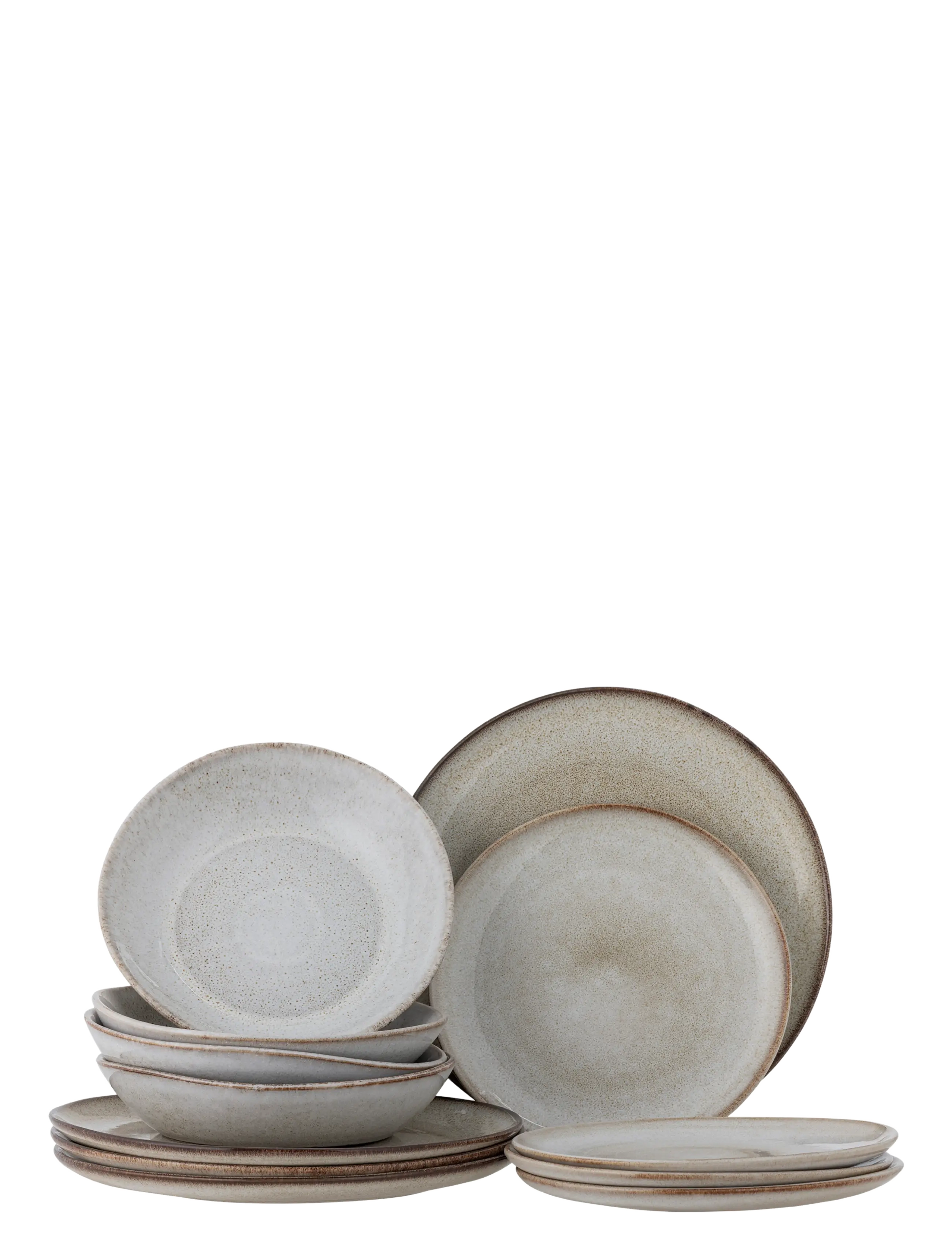 Bloomingville Sandrine Dinnerware Set, Borddækning og -sæt, Beige, Str: ONE SIZE