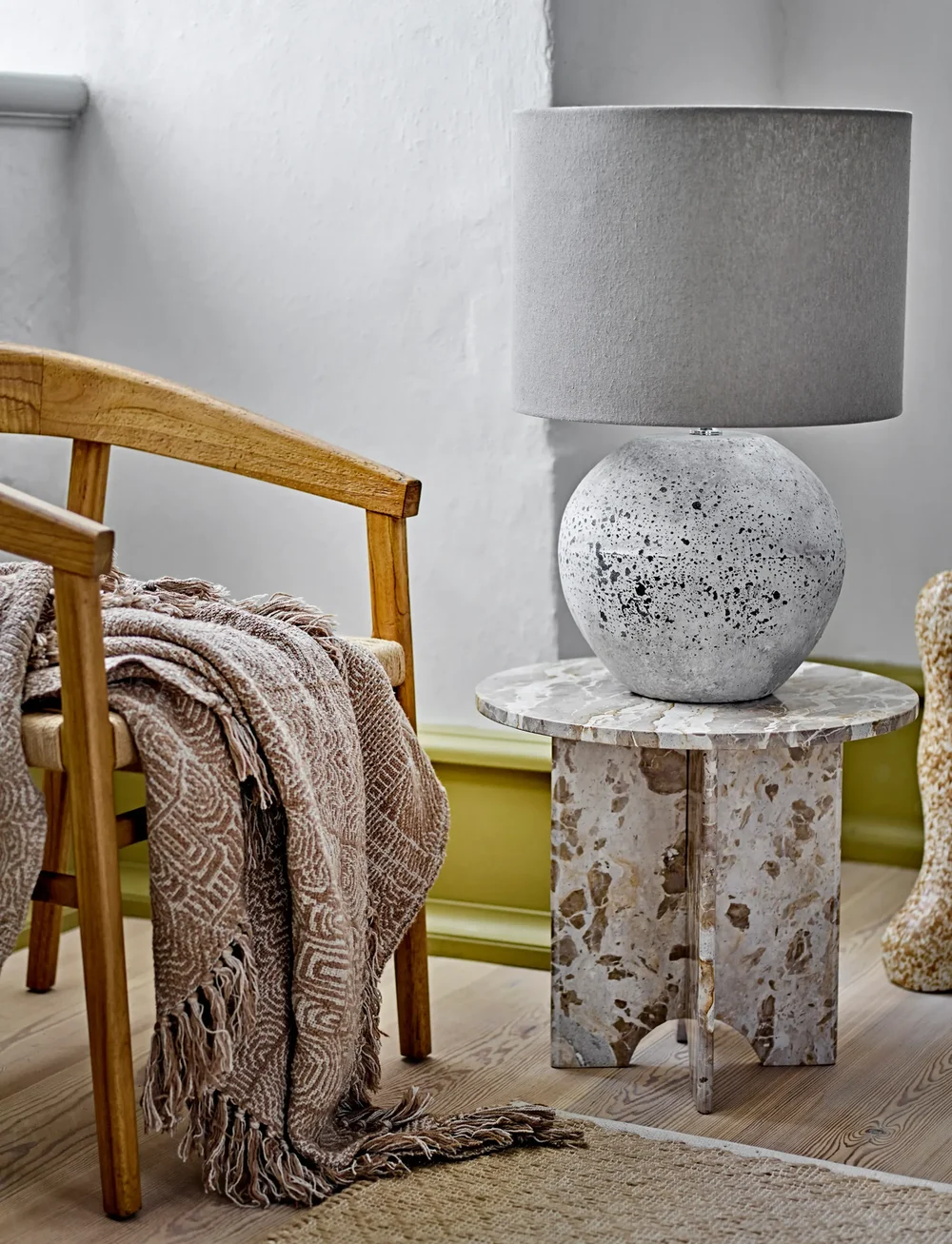 Bloomingville - Isedora Table lamp - schreibtisch- & tischlampen - beige - 1