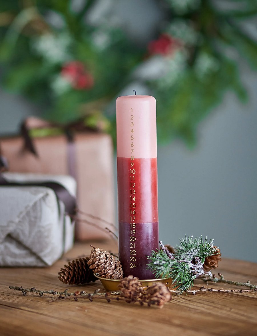 Bloomingville - Dip Dye Candle - pikad küünlad - red - 0