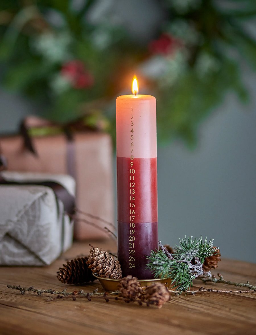 Bloomingville - Dip Dye Candle - pikad küünlad - red - 2