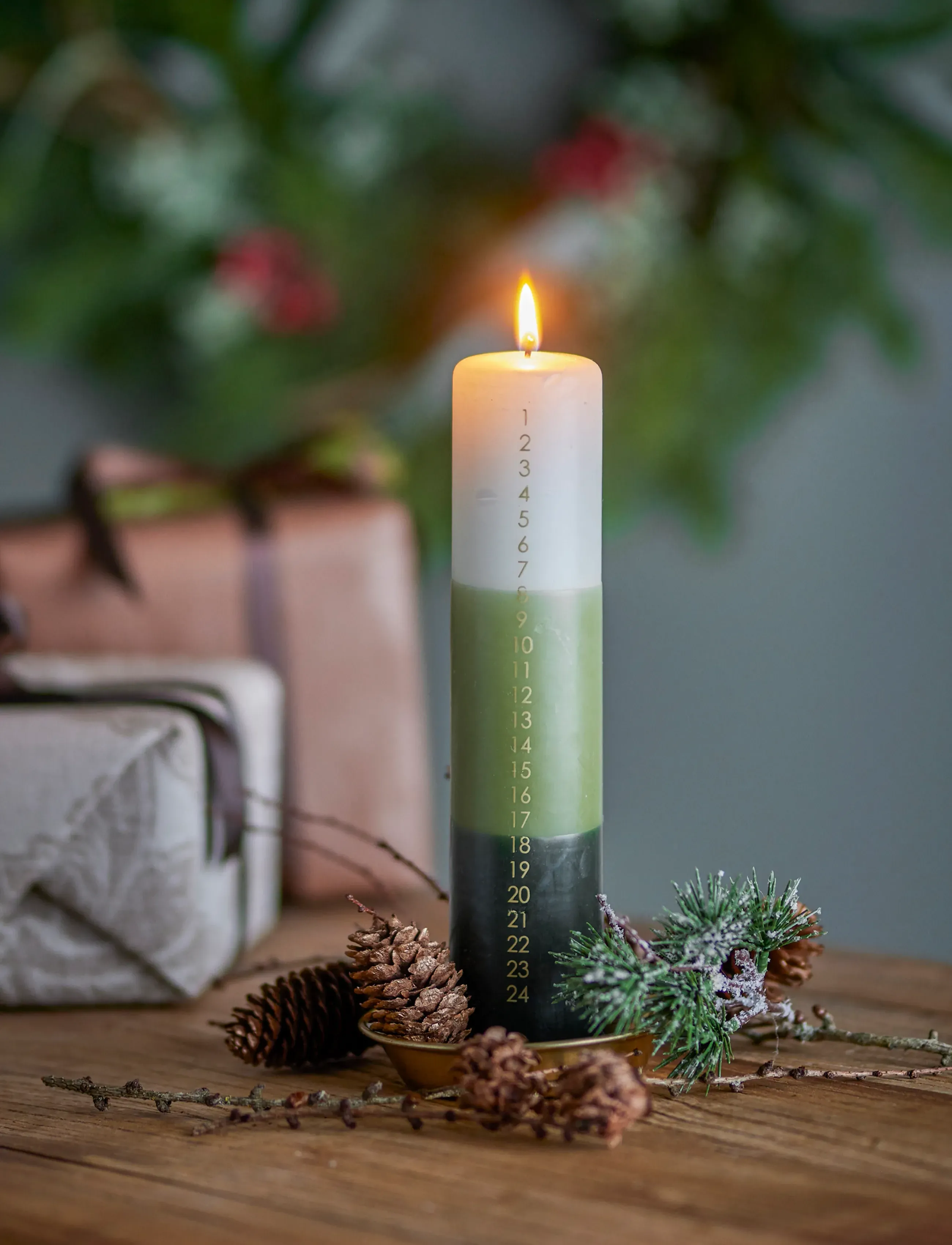 Bloomingville - Dip Dye Candle - green - 2