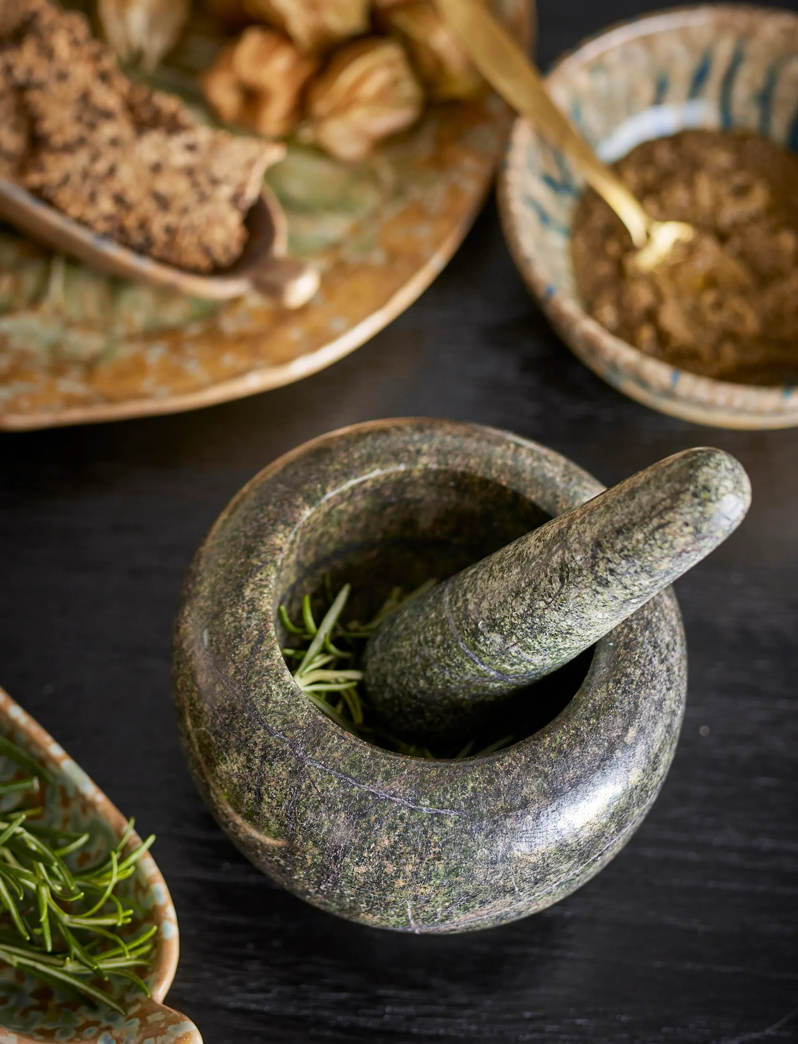 Bloomingville - Arazo Mortar & Pestle, Green, Marble - uhmrid ja uhmrinuiad - green - 4