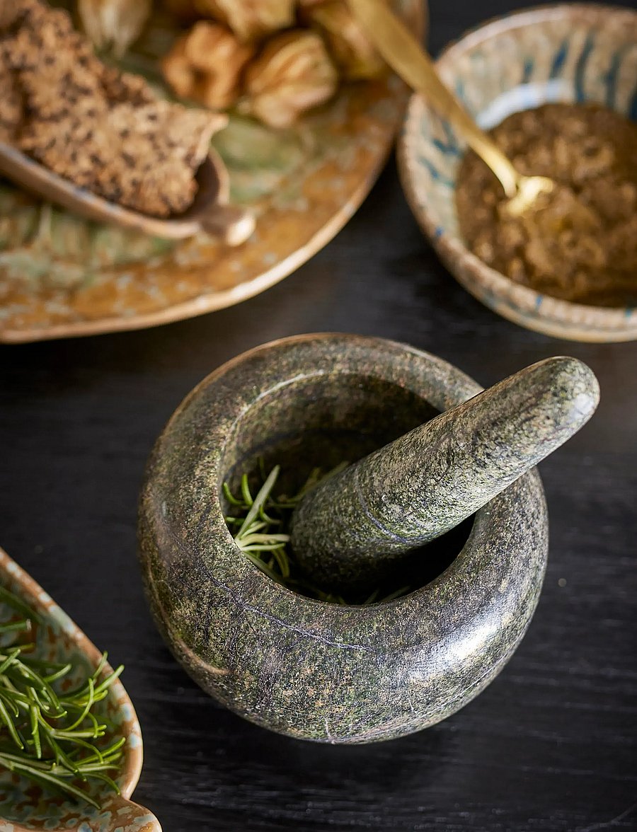 Bloomingville - Arazo Mortar & Pestle, Green, Marble - uhmrid ja uhmrinuiad - green - 4
