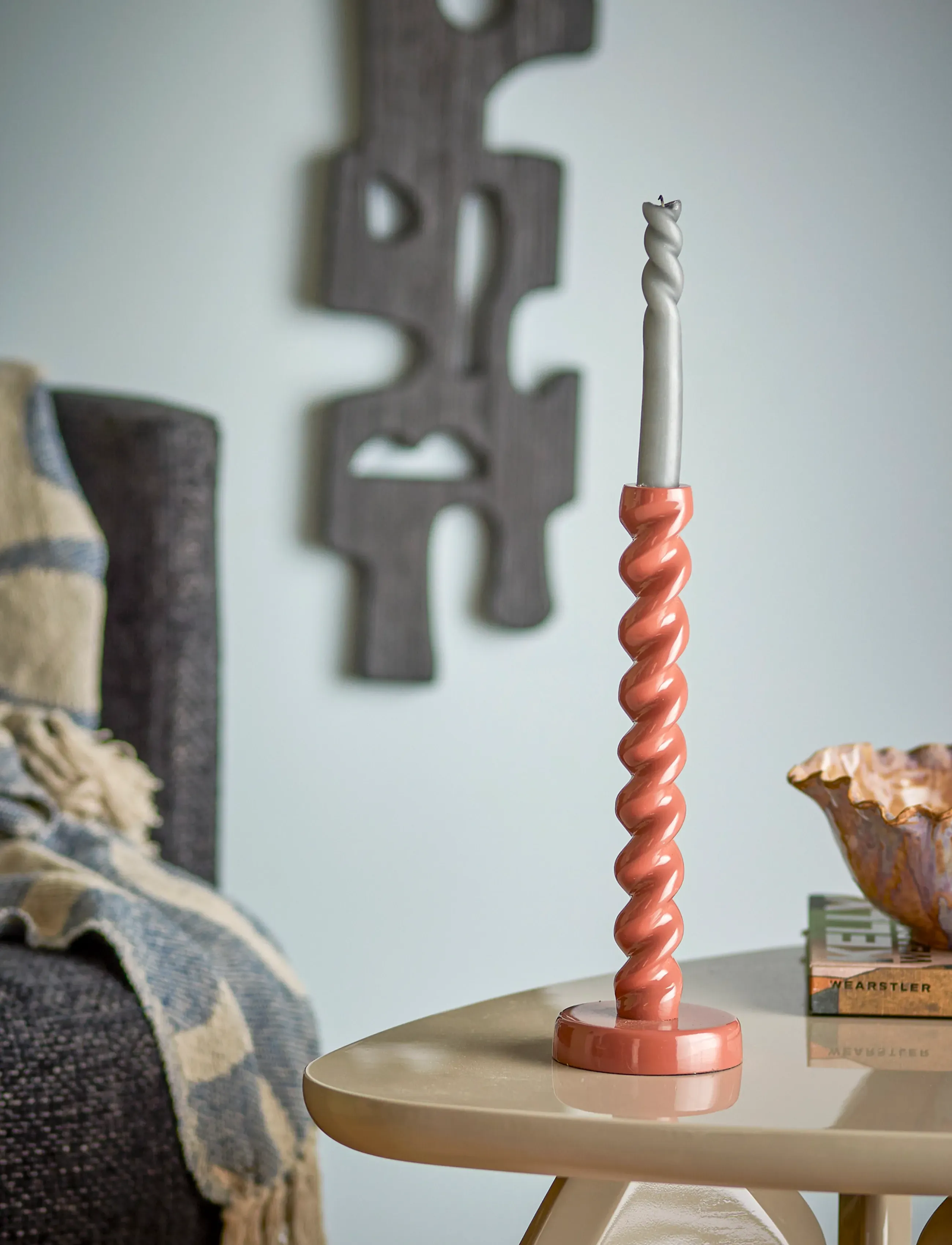 Bloomingville Diza Candle Holder, Ø 10 cm, Candlesticks & Lanterns, Braun - Candlesticks, Homeware