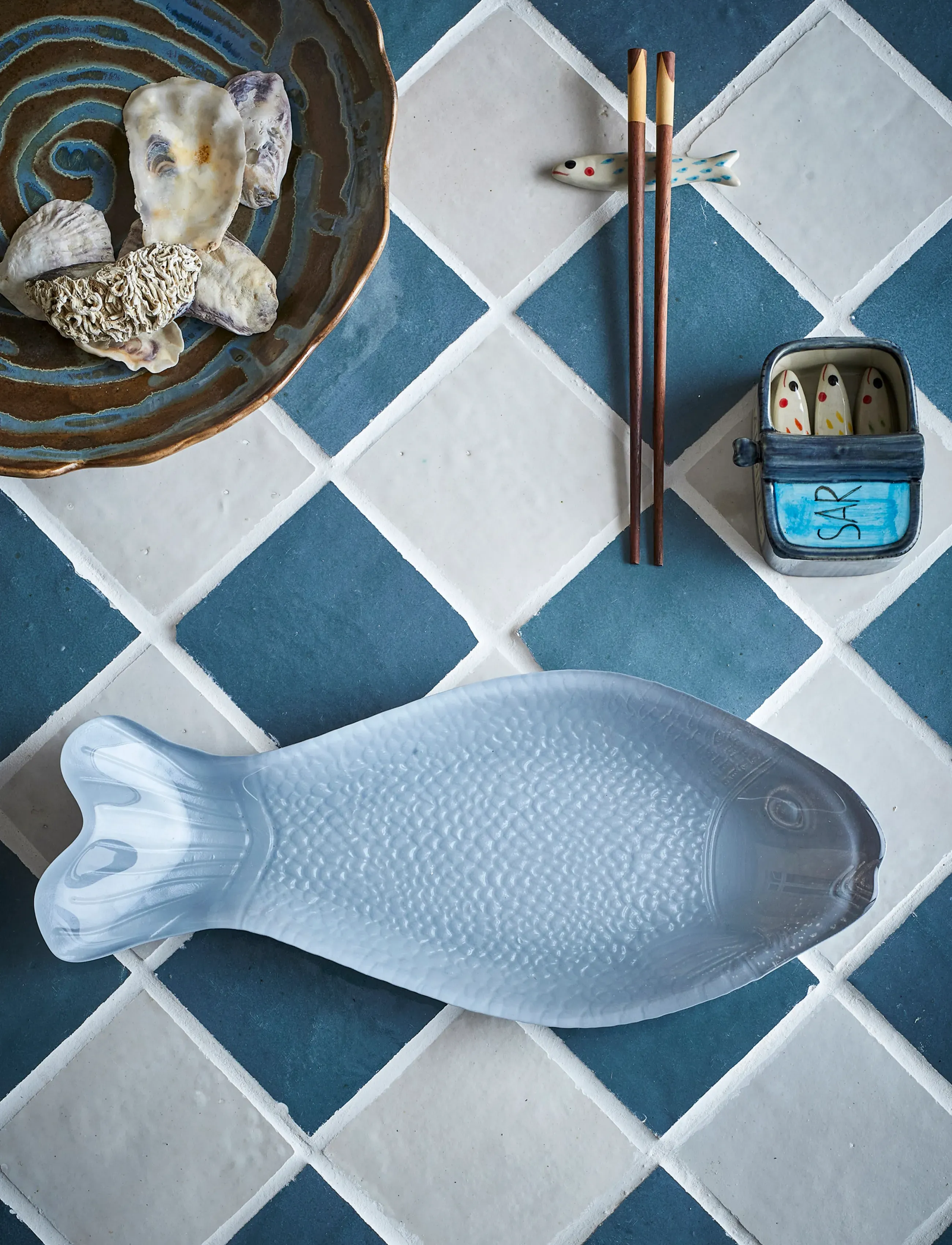 Bloomingville Yuna Tray, 35.5X4X15.5 cm, Dining & Table Accessories, Grau - Trays, Homeware