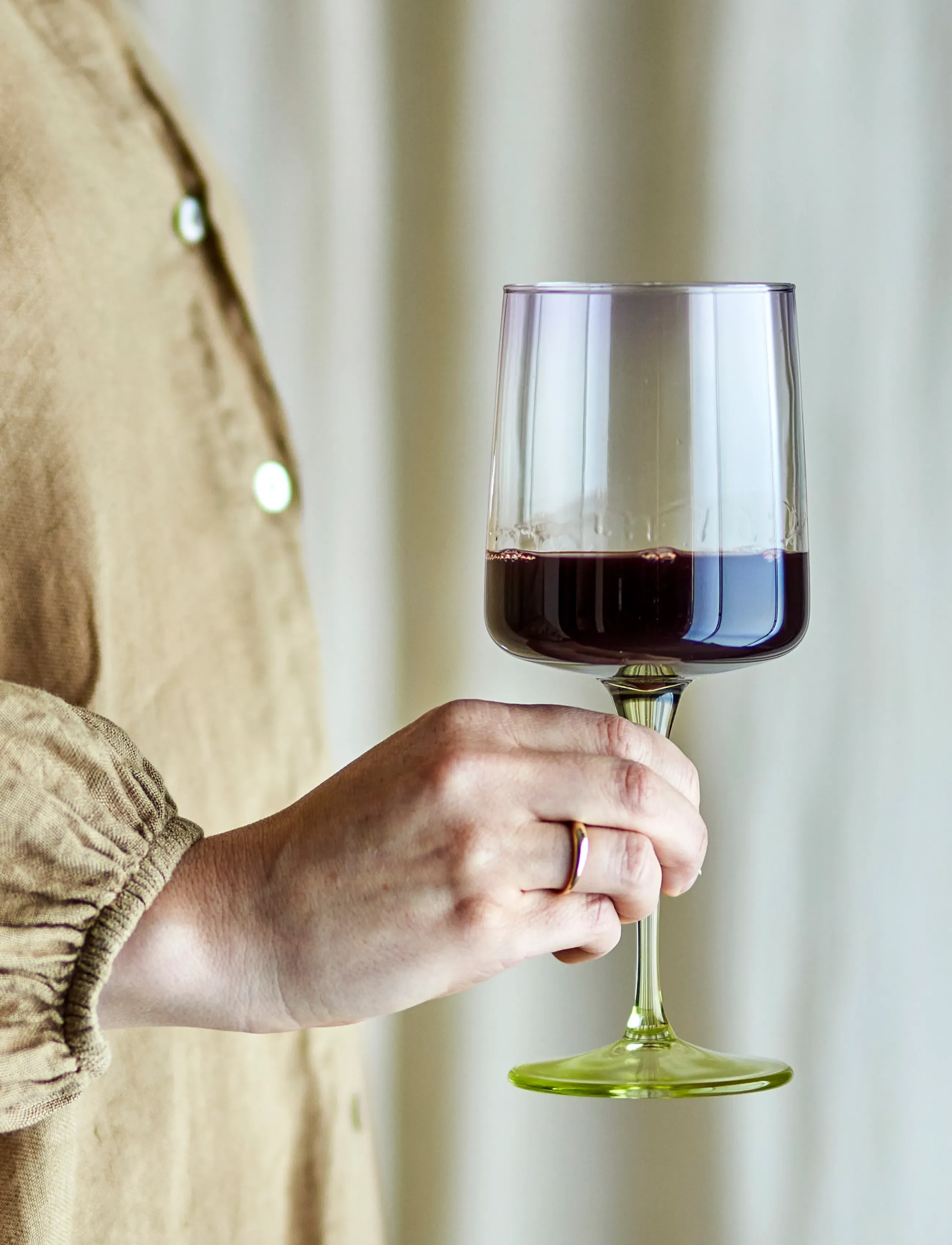 Bloomingville Luciana Wine Glass, 430 ml, Rosa - Red Glasses, Homeware