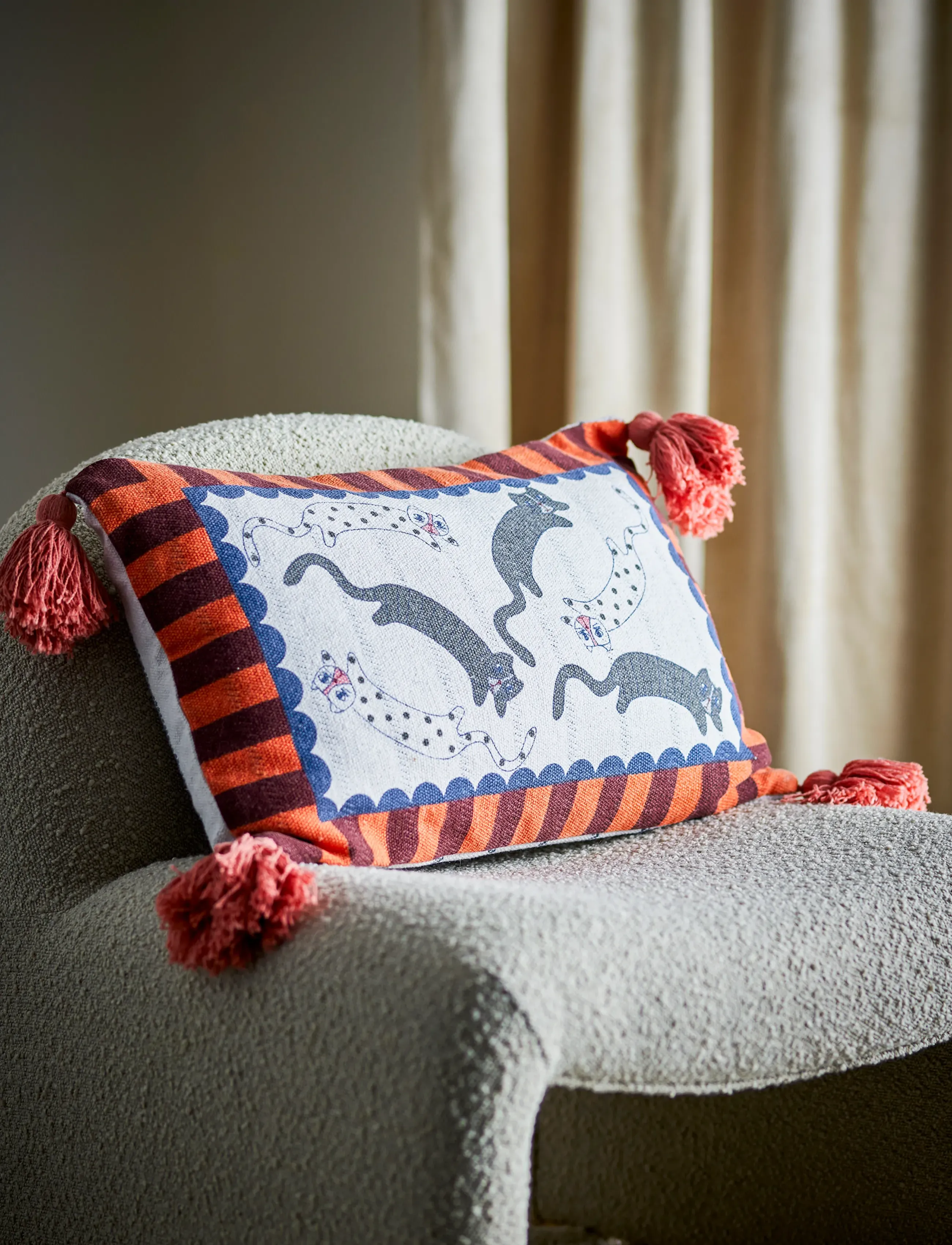 Bloomingville Missy Cushion, 60X35 cm, Cushions & Blankets, Orange - Cushions, Homeware