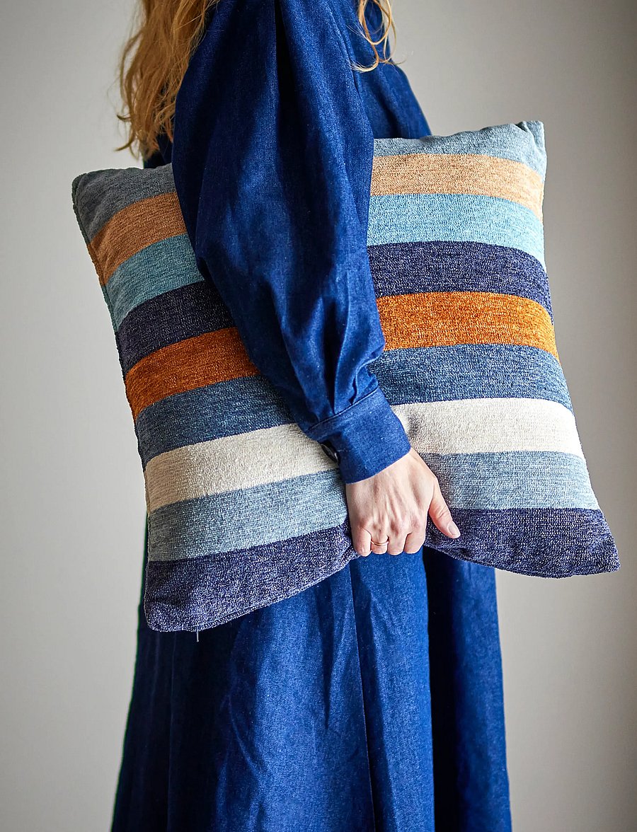 Bloomingville - Gyani Cushion - kissen - blue - 0