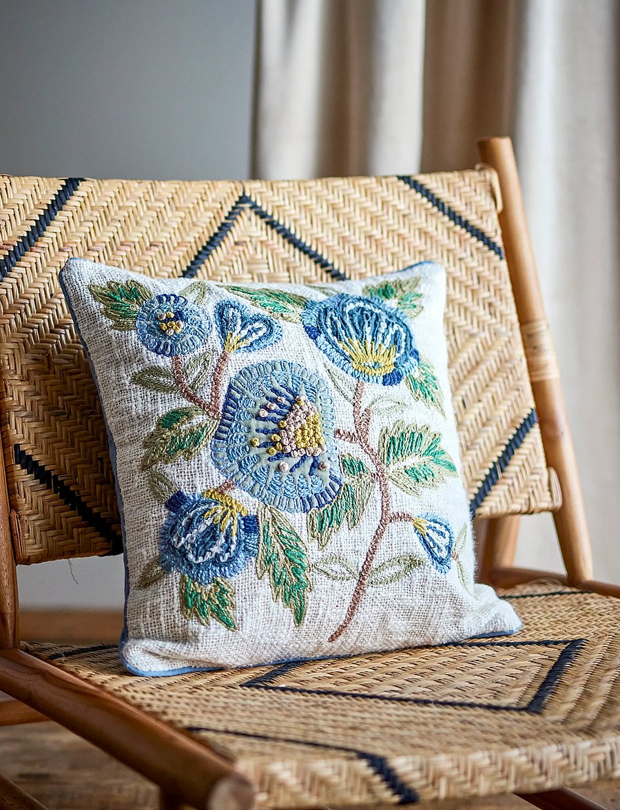 Bloomingville - Hanna Cushion - kissen - blue - 0