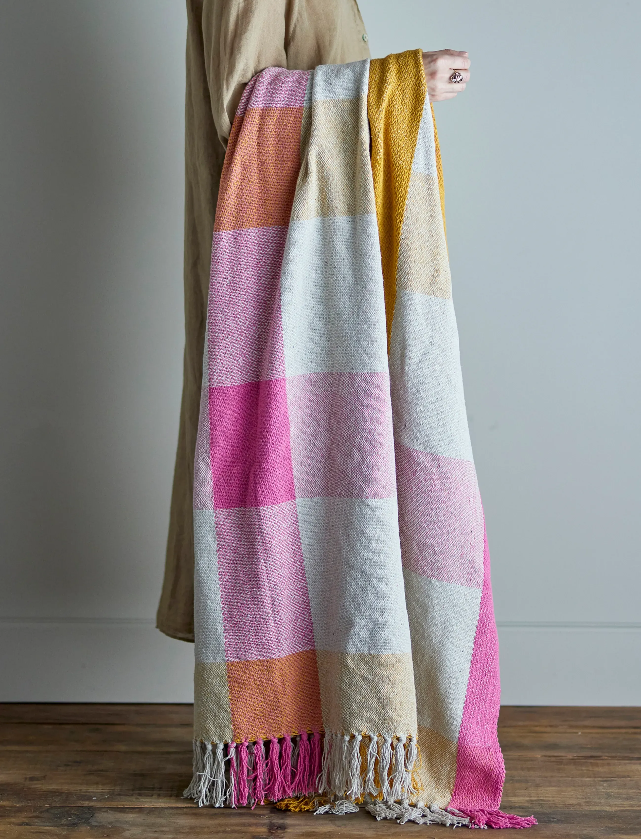 Bloomingville Hadley Throw, 160X130 cm, Cushions & Blankets, Rosa - Blankets Throws, Homeware