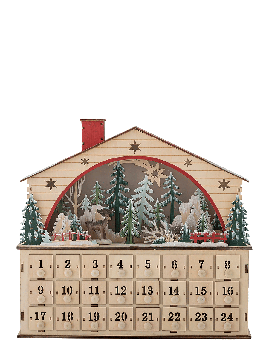 Bloomingville - Melvin Calendar w/Light - weihnachtsdekoration - natural - 1