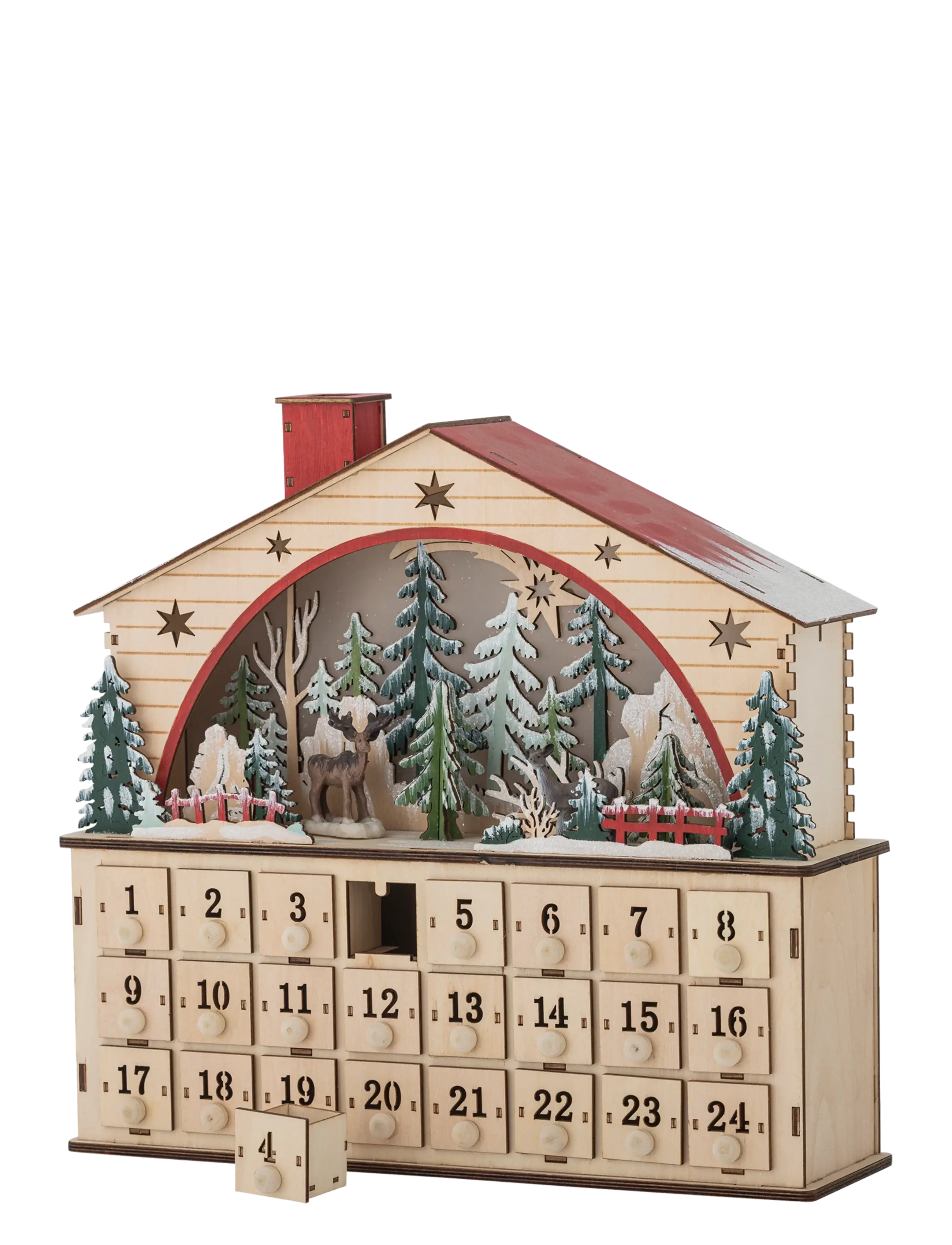 Bloomingville - Melvin Calendar w/Light - weihnachtsdekoration - natural - 2