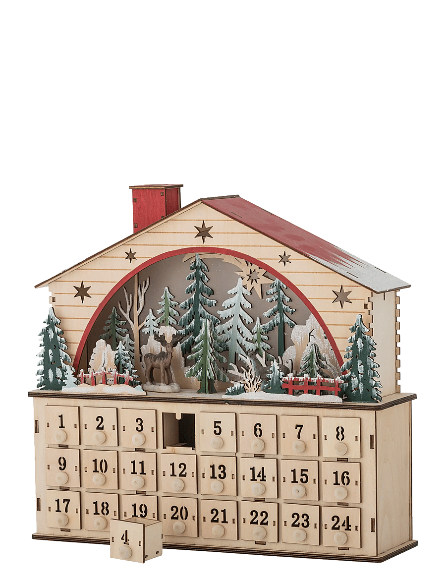 Bloomingville - Melvin Calendar w/Light - weihnachtsdekoration - natural - 2