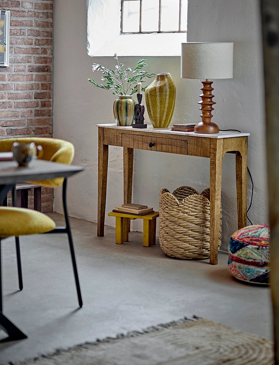 Bloomingville - Porir Pedestal - küljelauad ja väikesed lauad - yellow - 4