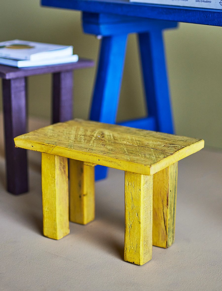 Bloomingville - Porir Pedestal - küljelauad ja väikesed lauad - yellow - 5
