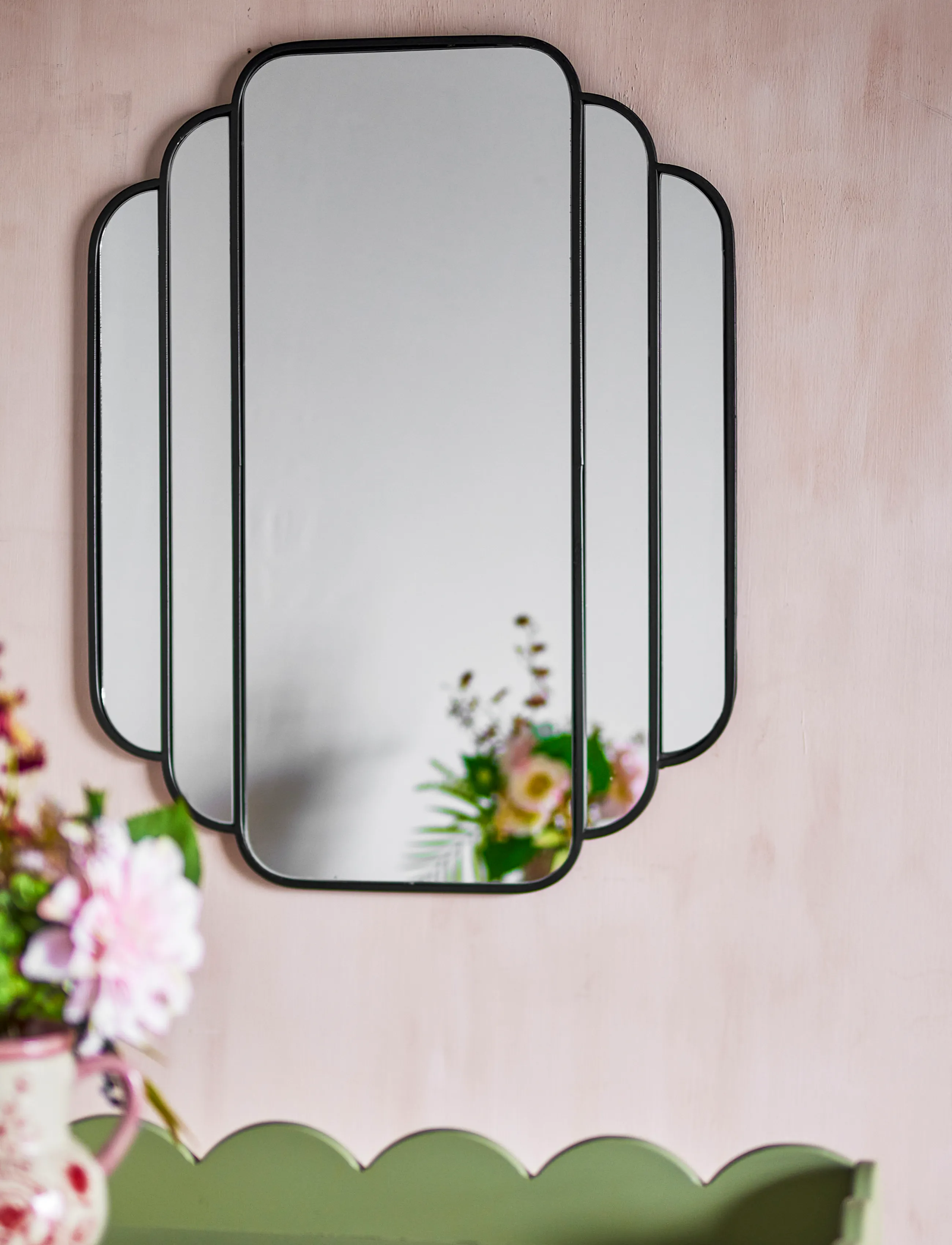 Bloomingville - Mas Wall Mirror - wandspiegel - black - 0