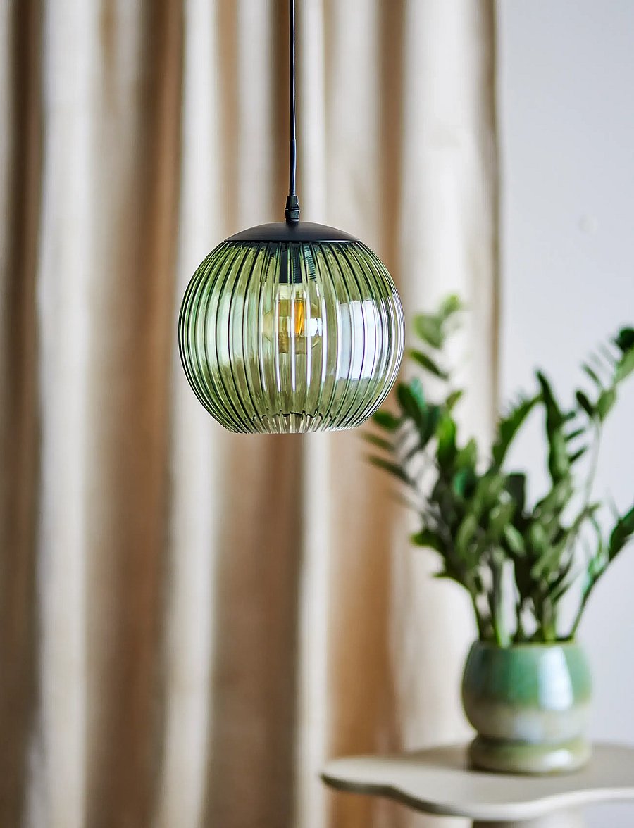 Bloomingville - Sybia Pendant Lamp - rippvalgustid - green - 2