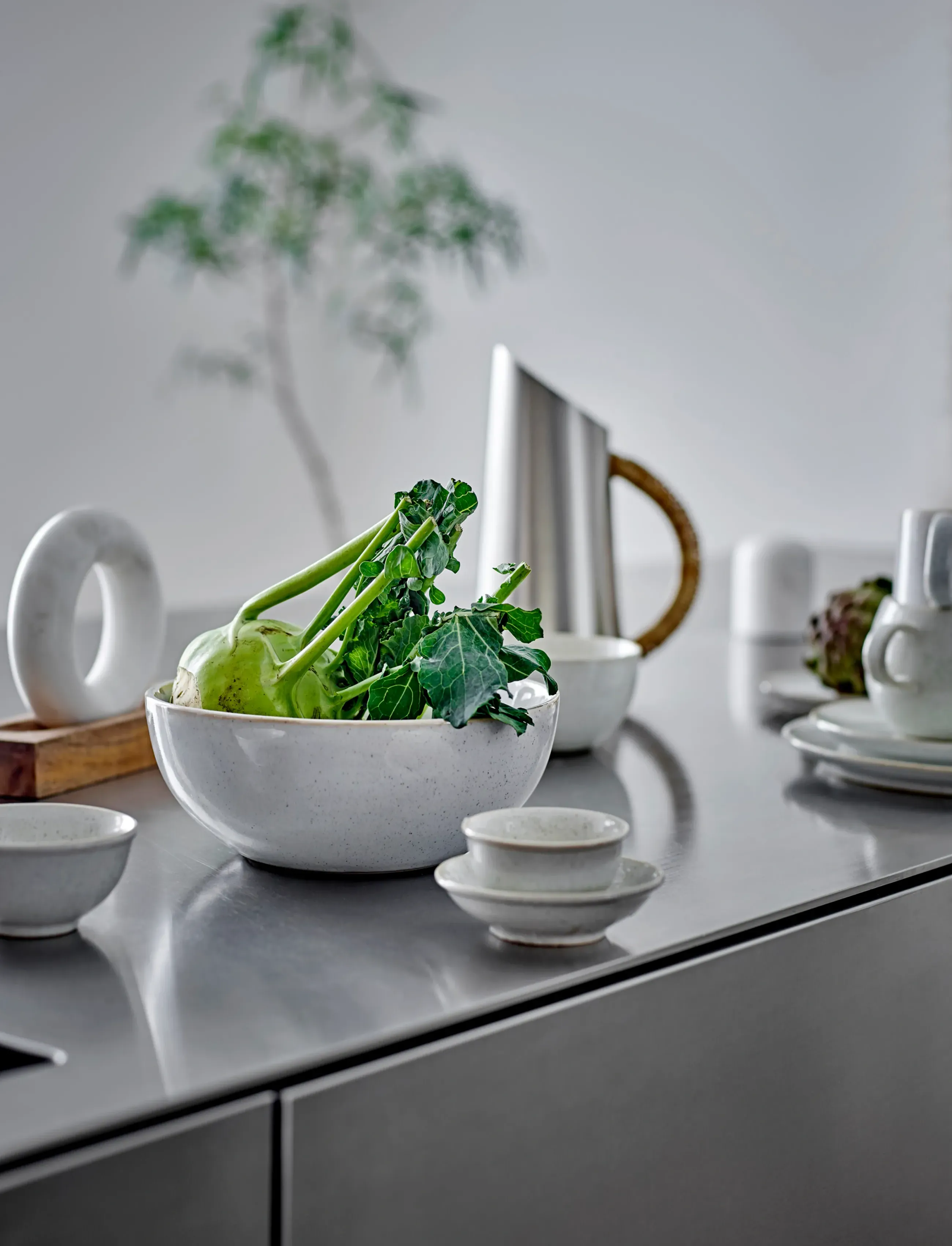Bloomingville - Addison Bowl, White, Stoneware - serveringsskålar - white - 5