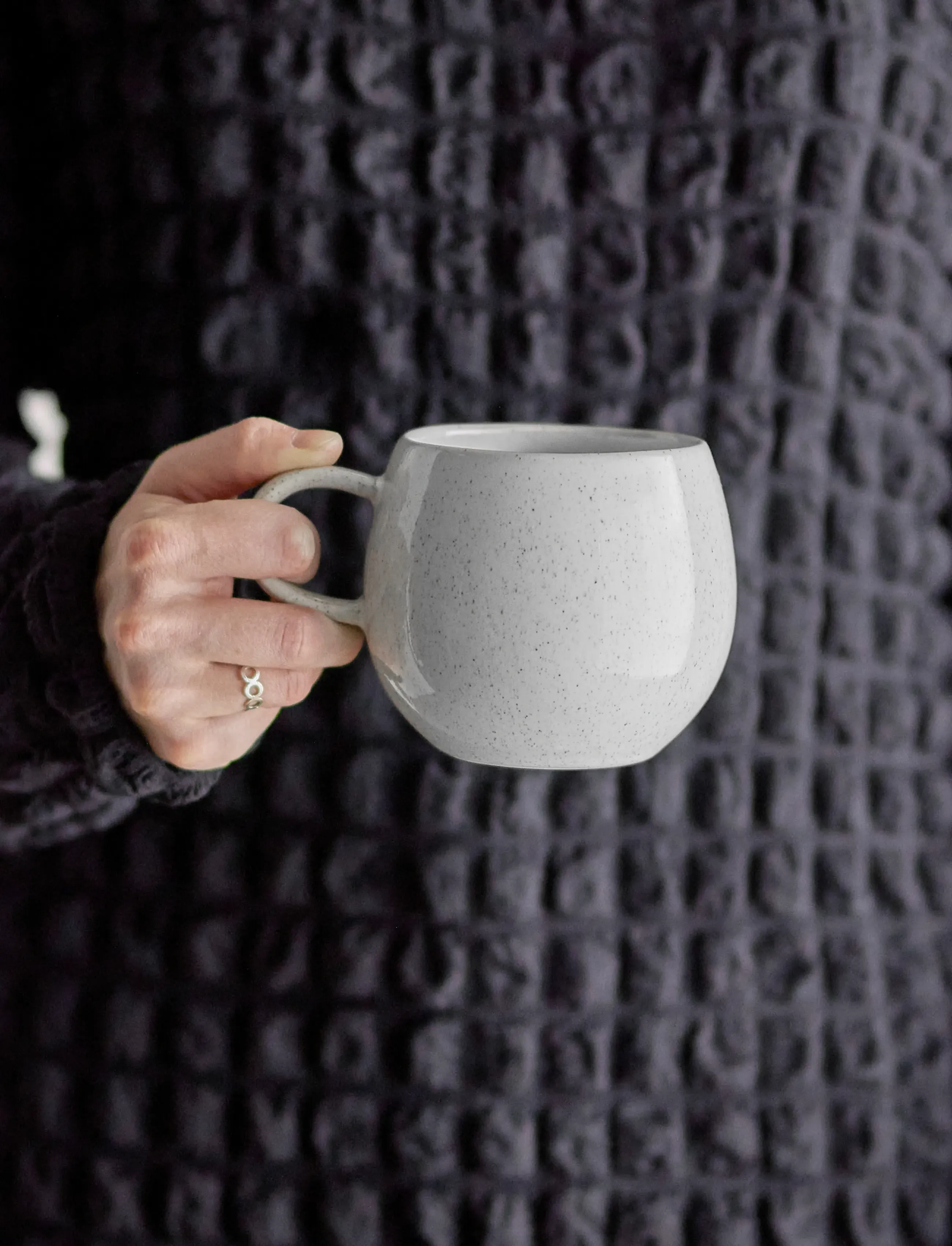 Bloomingville Addison Mug, White, Stoneware, 50 CL, White, Kopper & Krus > Kaffekopper, Unisex