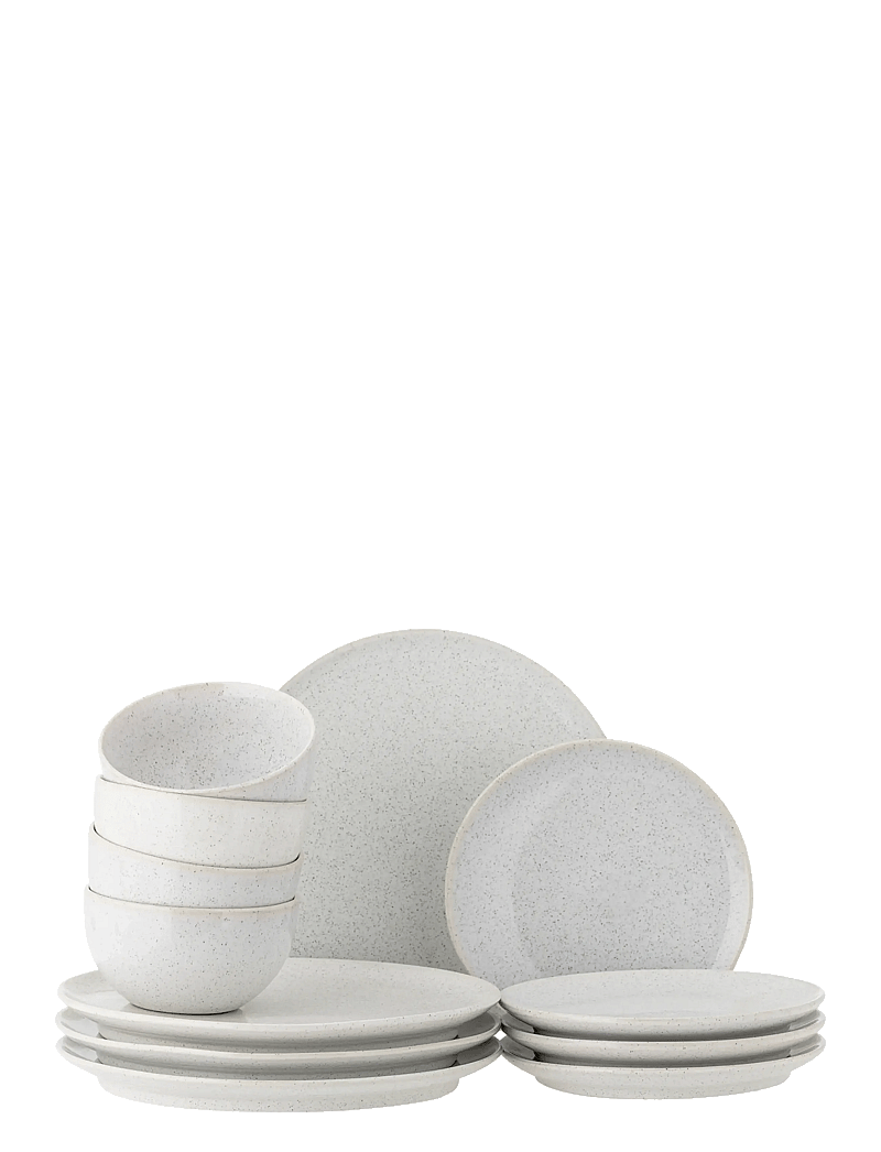 Bloomingville - Addison Dinnerware Set, White, Stoneware - servizai - white - 0