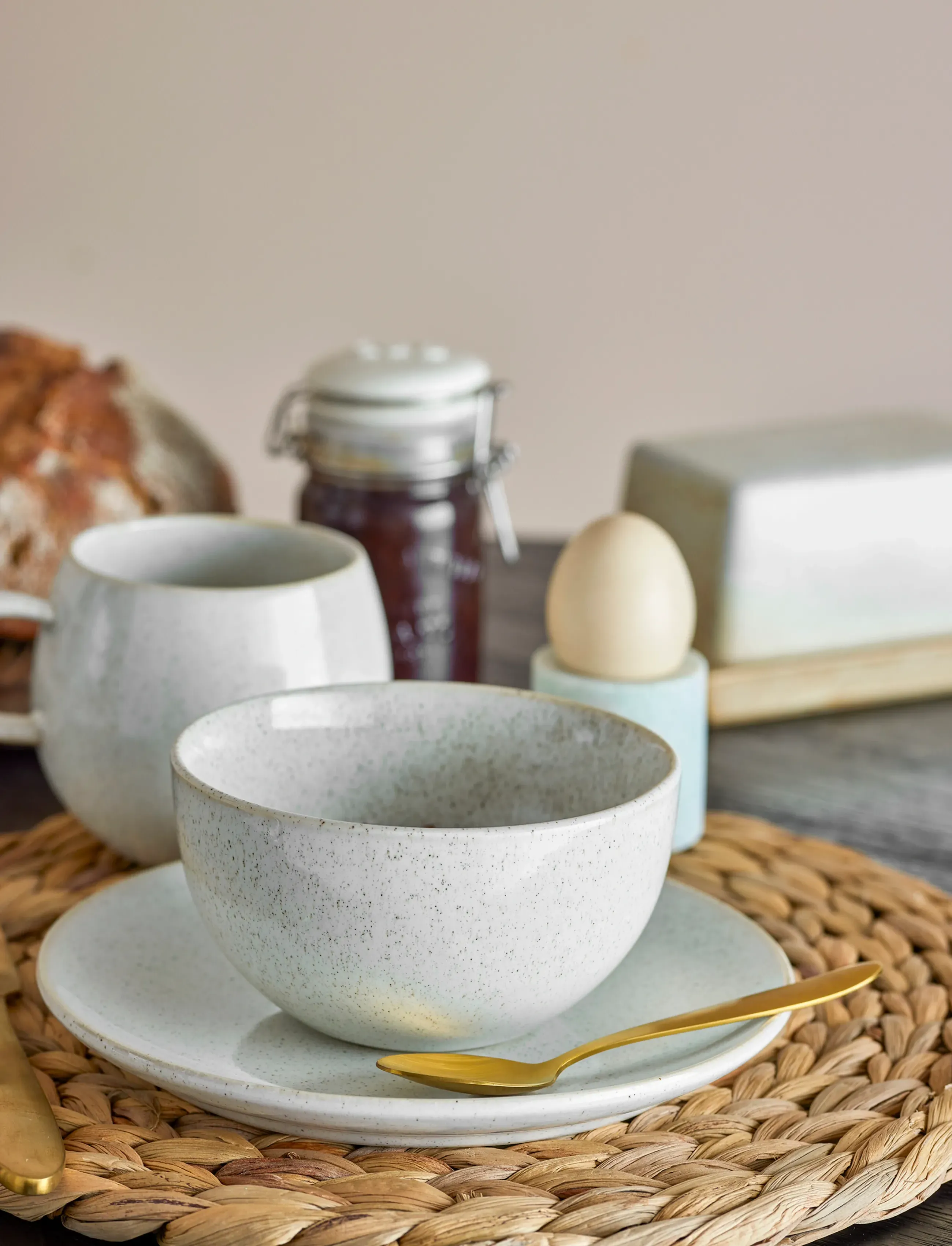 Bloomingville Addison Dinnerware Set, White, Stoneware, One Size, White, Tallerkener > Borddækning & Sæt, Unisex
