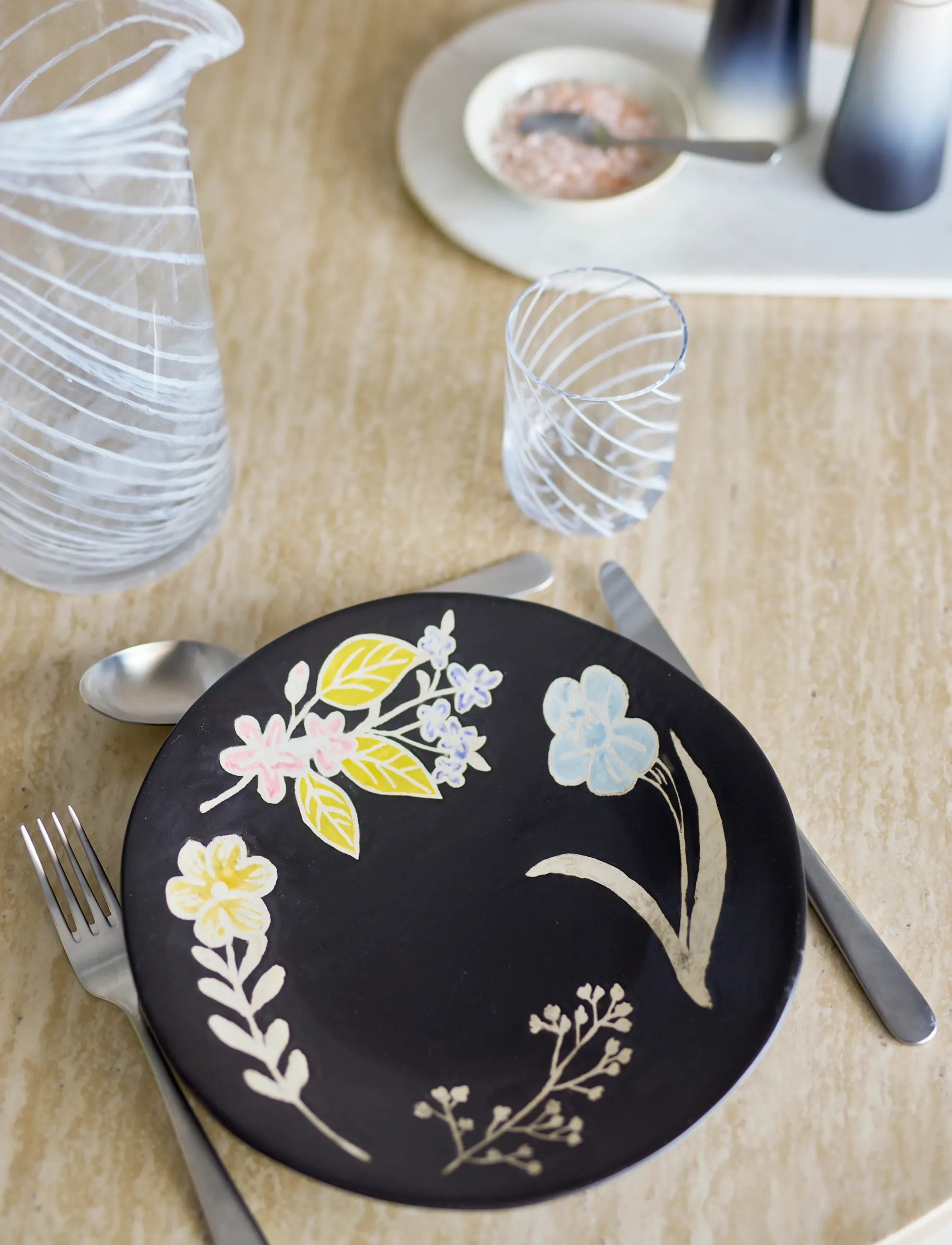 Bloomingville Amberly Serving Tray, 26 cm, Dishes, Schwarz - Platters, Homeware