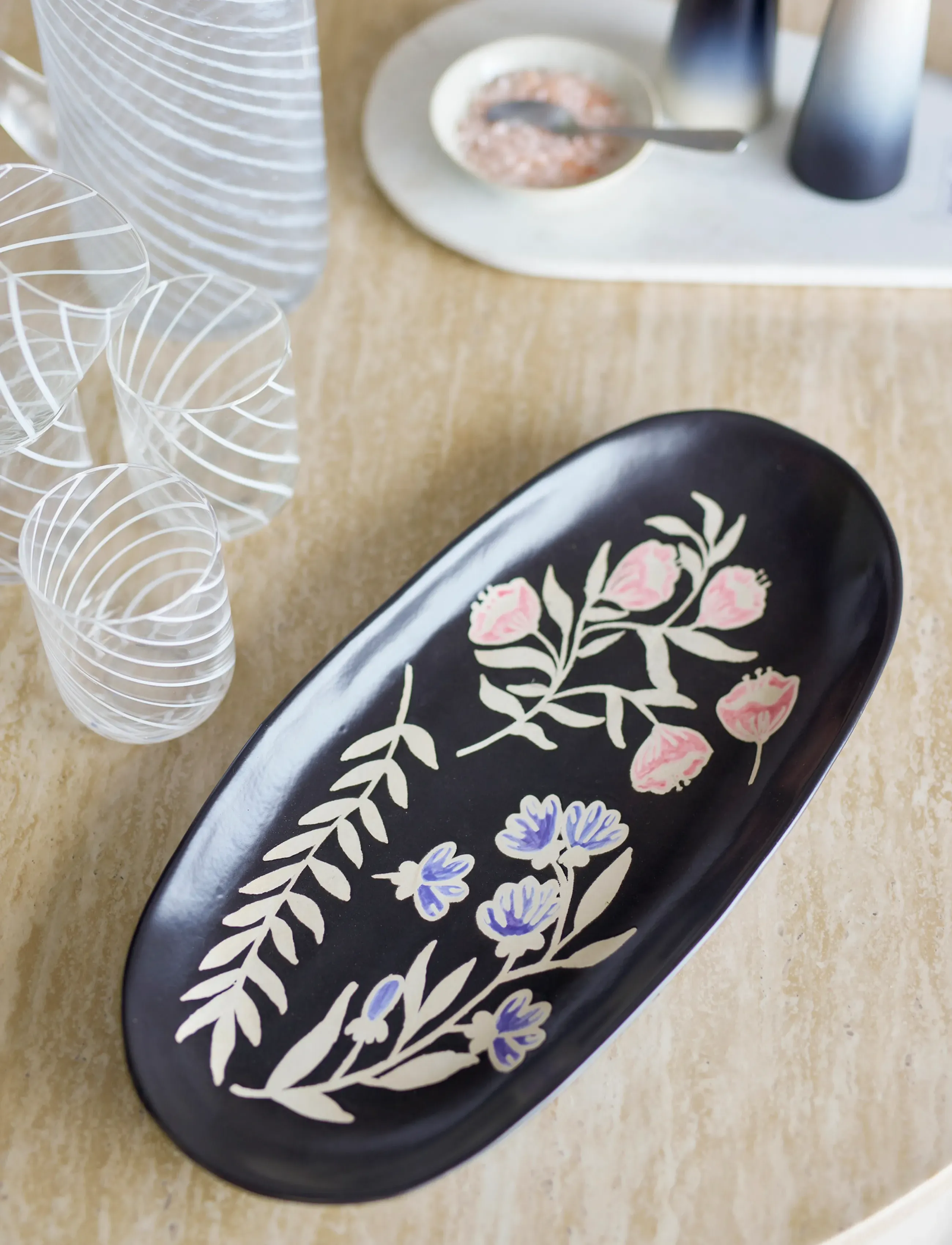 Bloomingville Amberly Serving Tray, 41 cm, Black, Serveringsfade > Serveringsfade, Unisex