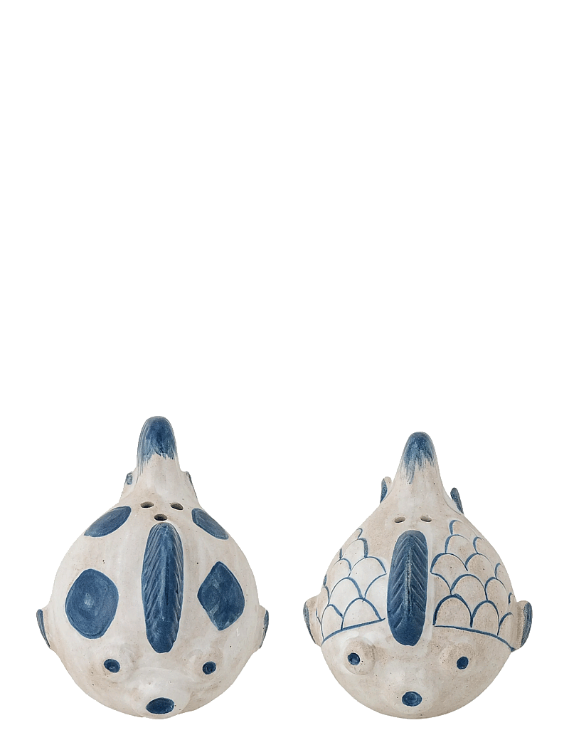 Bloomingville - Fugu Salt & Pepper Shaker Set - salt & pepper grinders - blue - 2