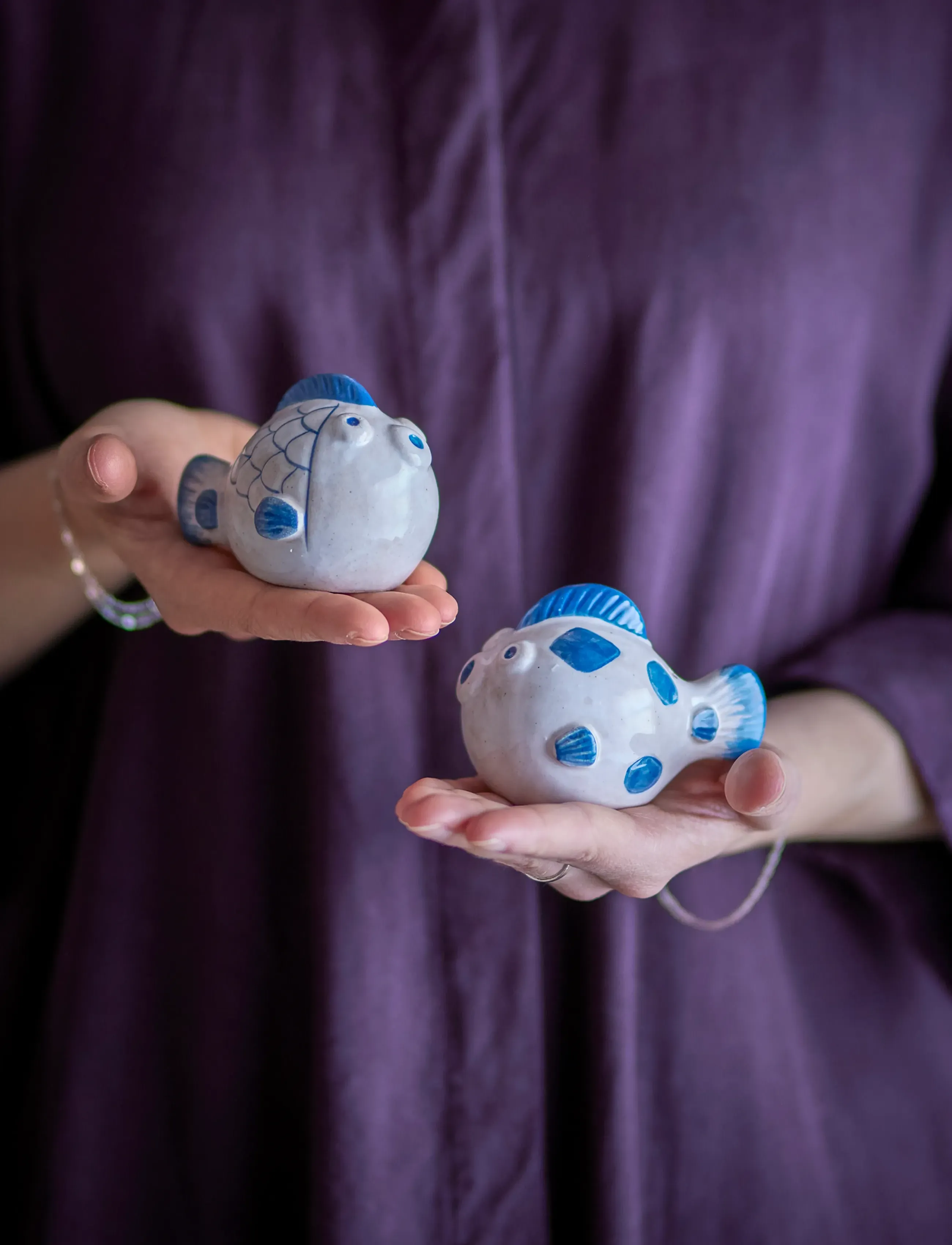 Bloomingville Fugu Salt & Pepper Shaker Set, 35 ml, Grinders, Marineblau - Shakers, Homeware