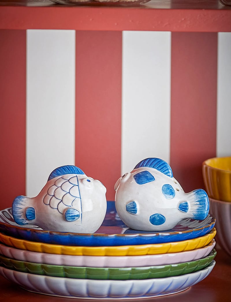 Bloomingville - Fugu Salt & Pepper Shaker Set - salt & pepper grinders - blue - 3
