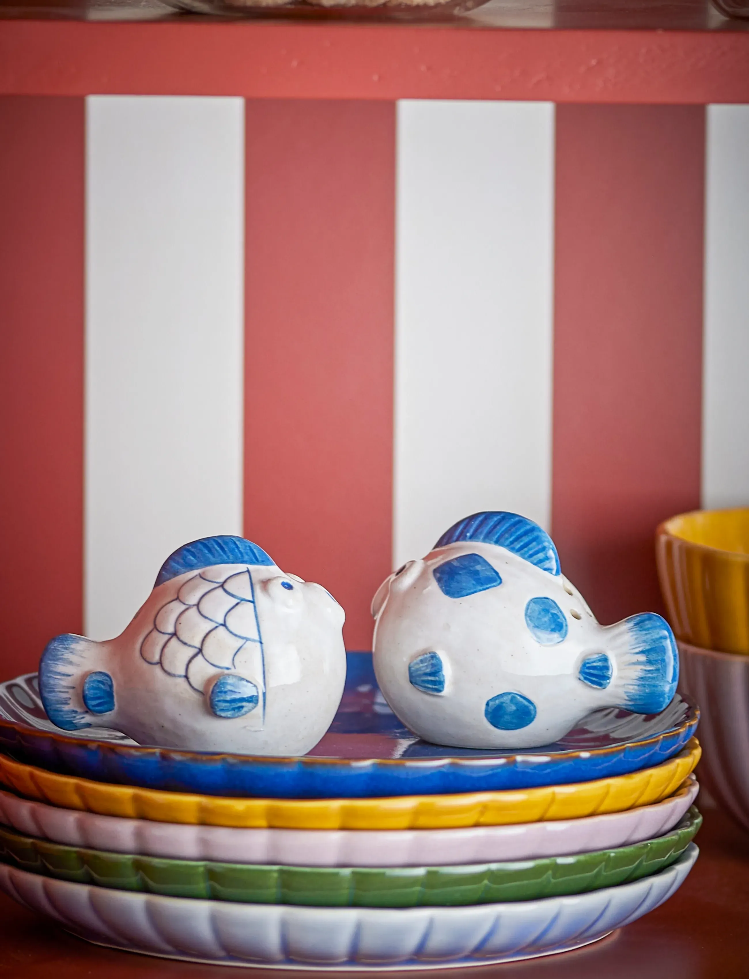 Bloomingville - Fugu Salt & Pepper Shaker Set - salt & pepper grinders - blue - 3