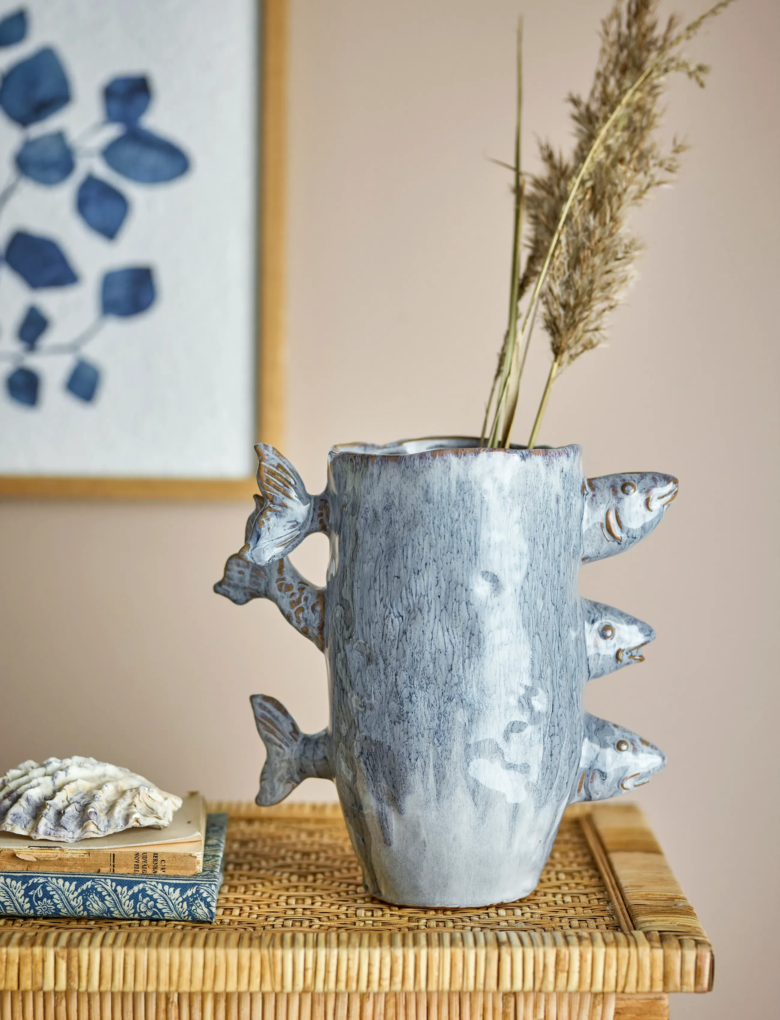 Bloomingville Tace Vase, 23 cm, Blue, Vases > Other Vases, Unisex