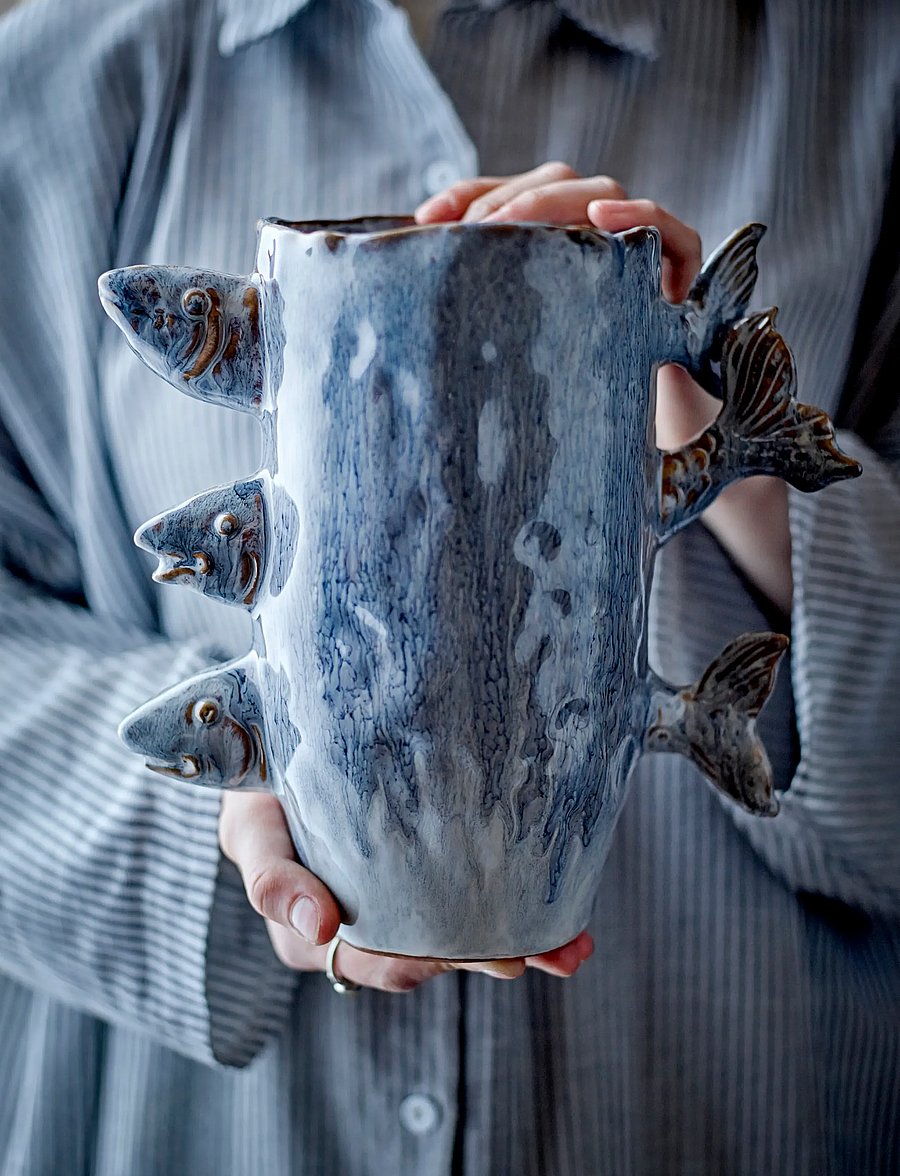 Bloomingville - Tace Vase - geburtstagsgeschenke - blue - 4
