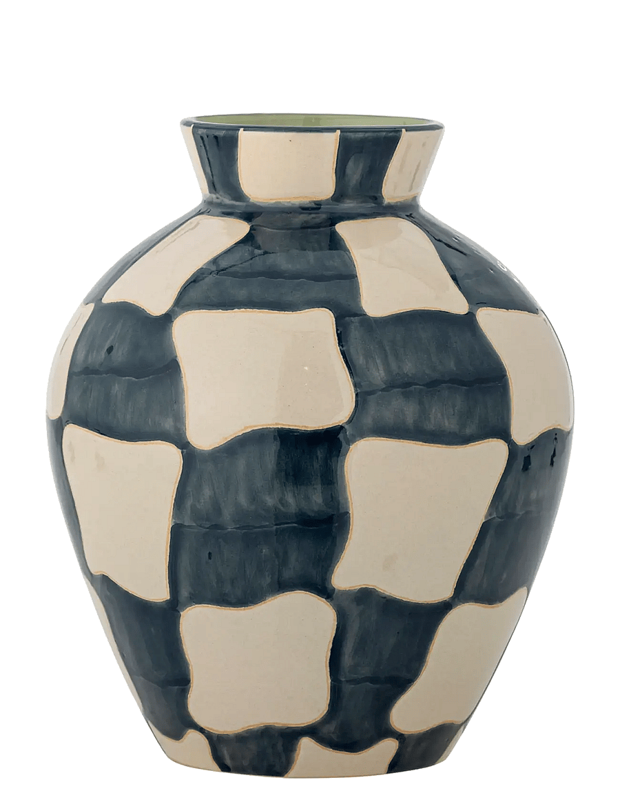 Bloomingville - Check Vase - geburtstagsgeschenke - blue - 0