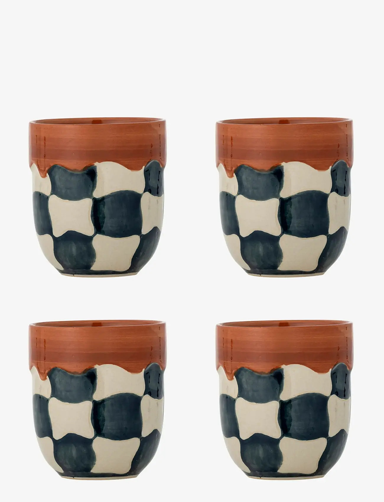 Bloomingville - Check Cup - tea cups - blue - 0