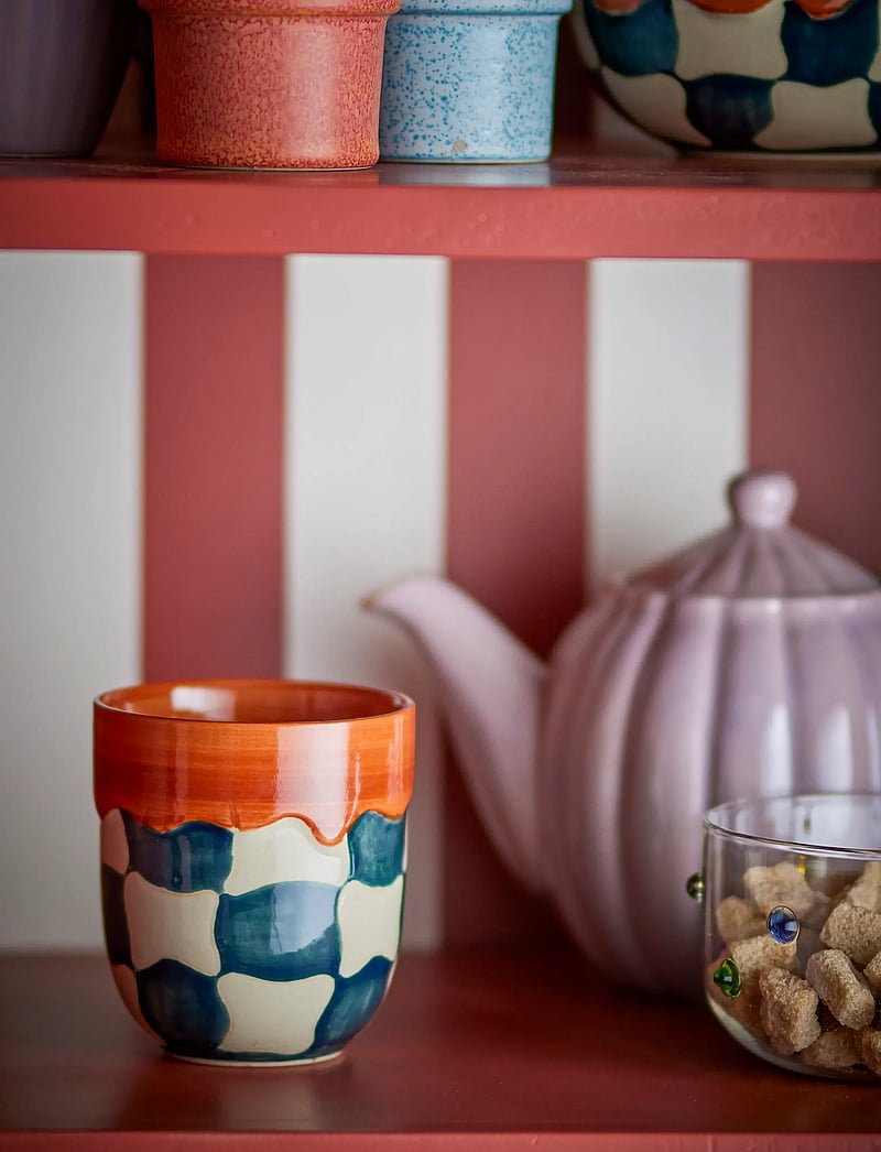 Bloomingville - Check Cup - teetassen - blue - 0