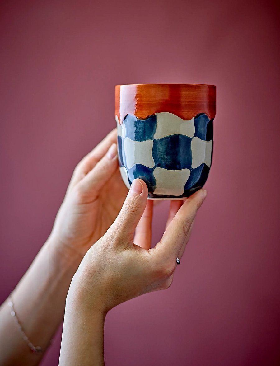 Bloomingville - Check Cup - teetassid - blue - 3