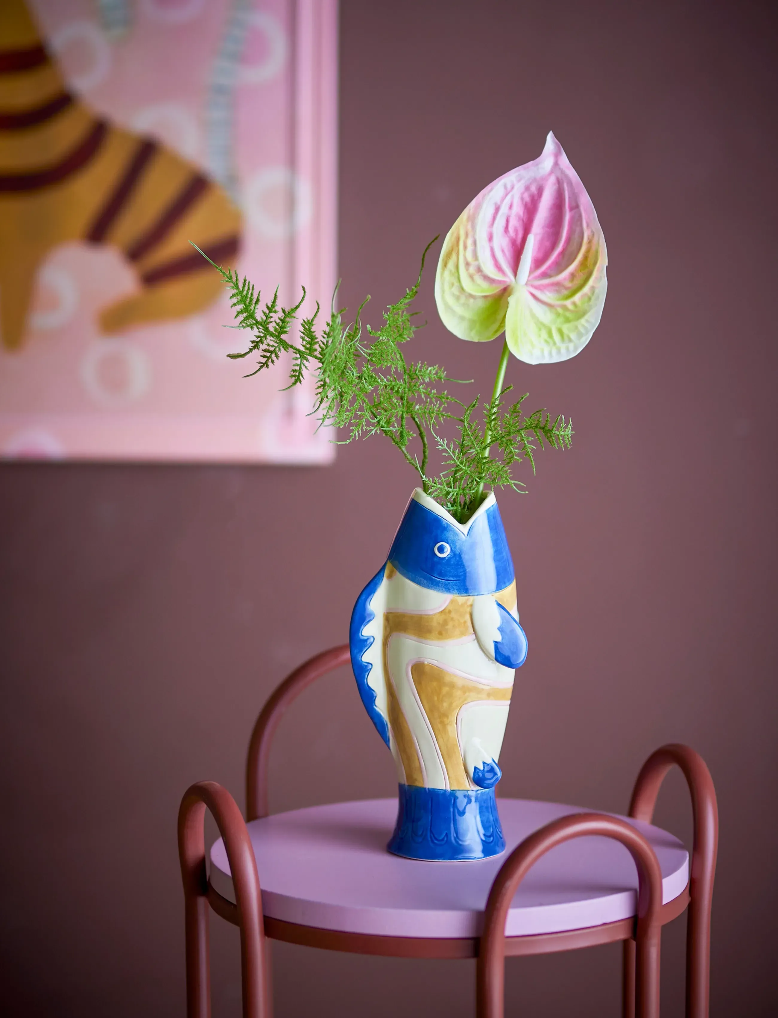 Bloomingville Irving Vase, 22 cm, Blue, Vases > Other Vases, Unisex