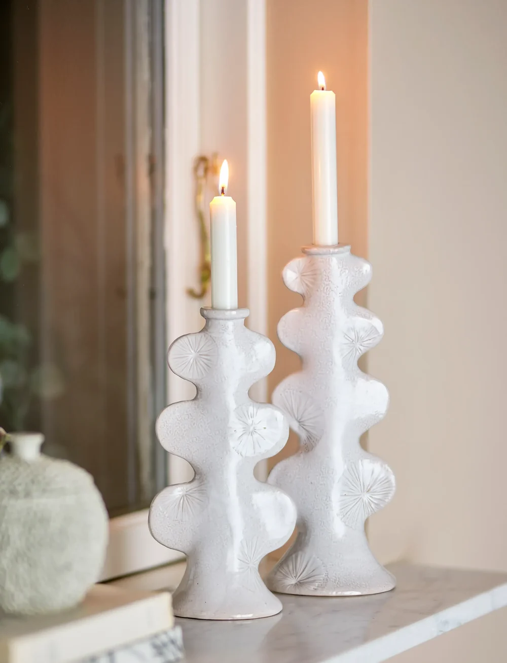 Bloomingville - Cason Candle Holder - ljusstakar - white - 2