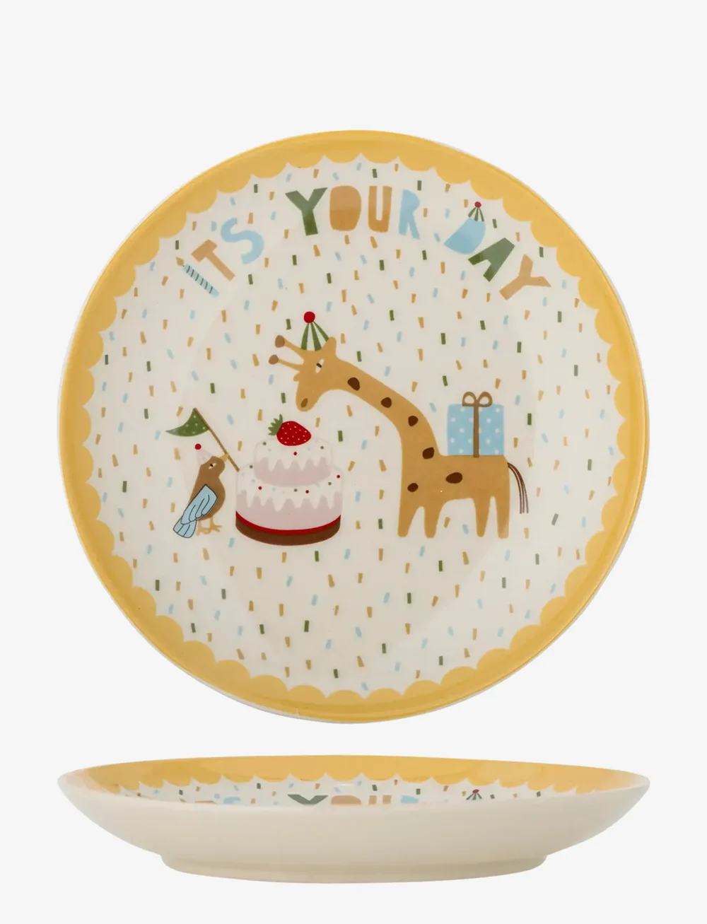 Bloomingville - Celebrate Plate - teller - yellow - 1