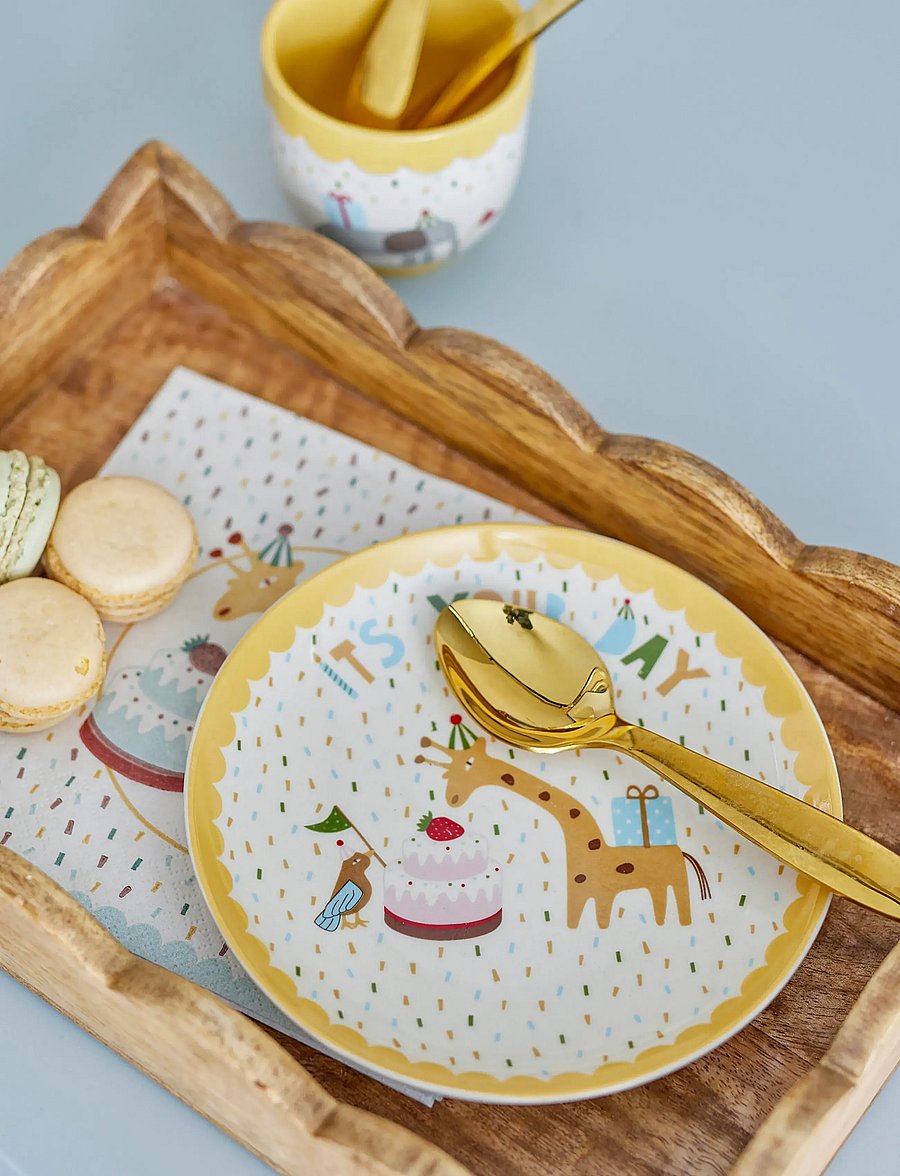 Bloomingville - Celebrate Plate - teller - yellow - 0