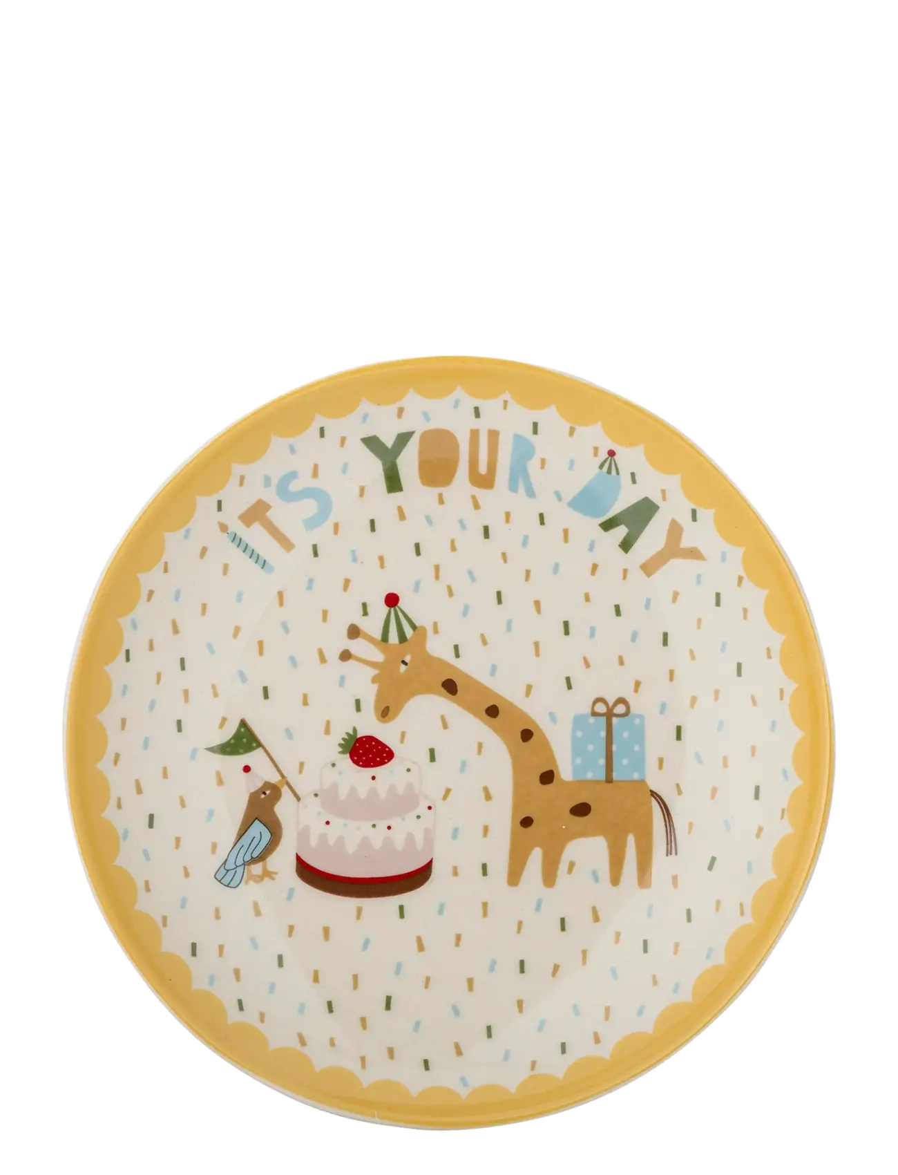 Bloomingville - Celebrate Plate - teller - yellow - 3