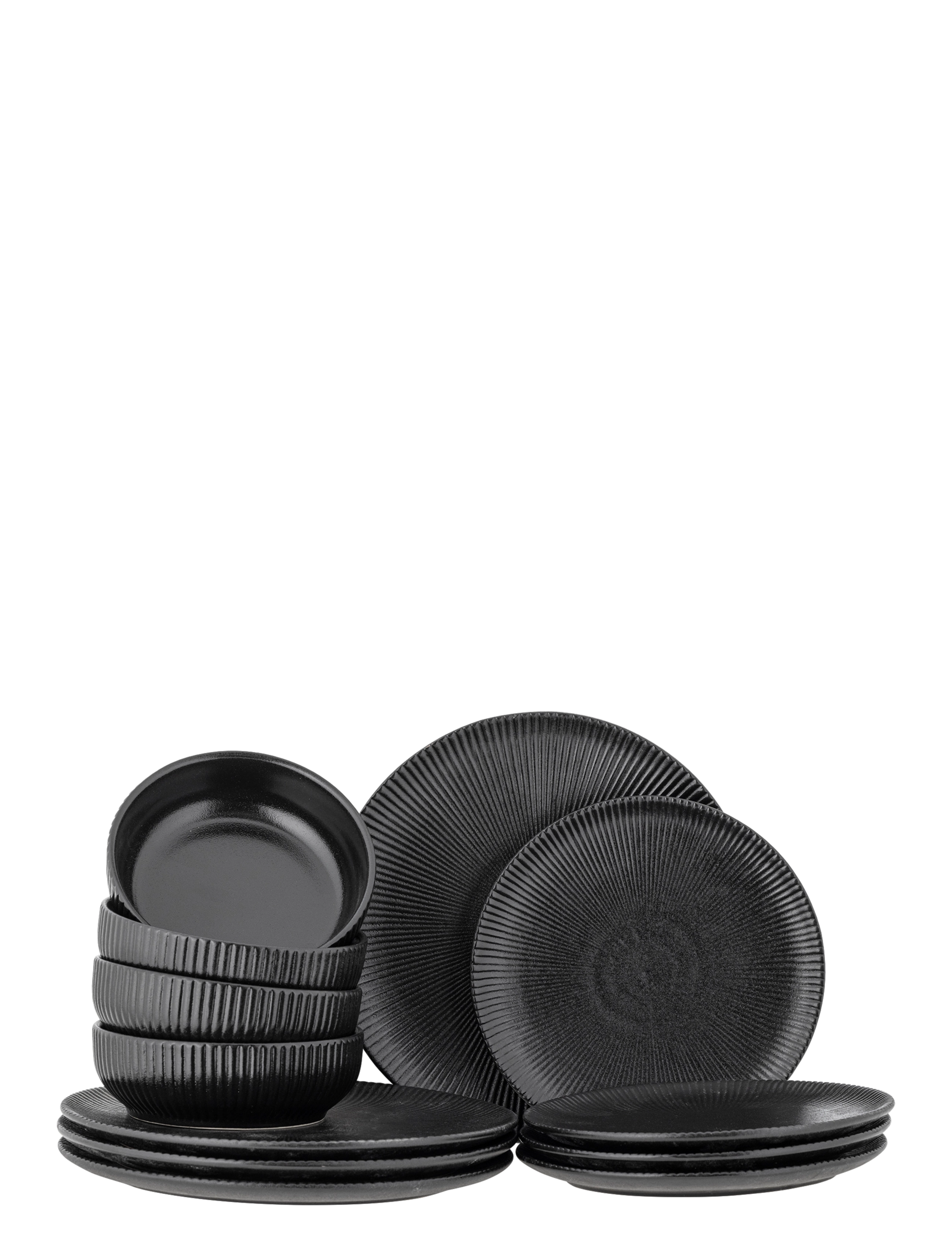 Bloomingville Neri Dinnerware Set - Borðbúnaðarsett - BLACK / black
