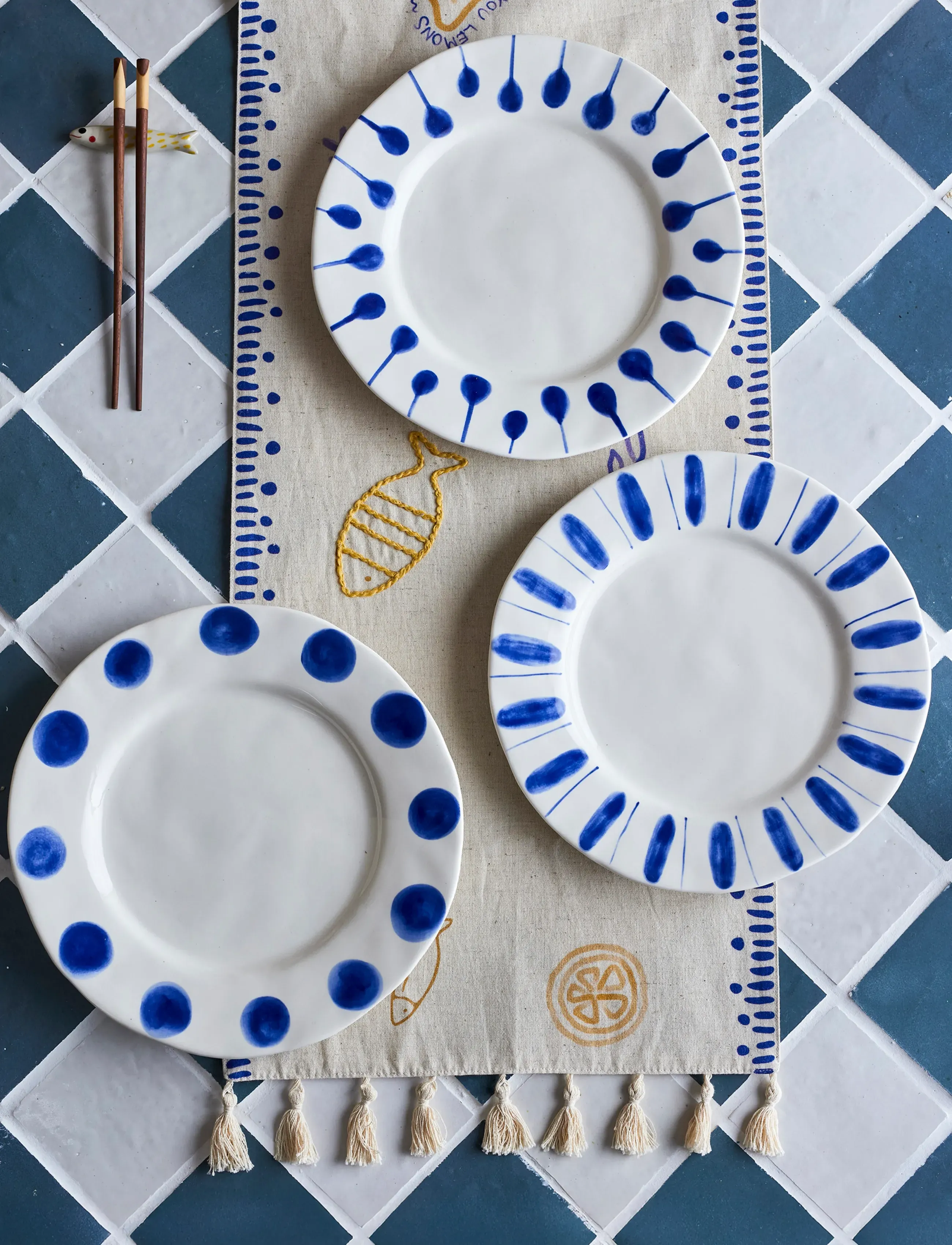 Bloomingville - Linora Plate - frühstücksteller - blue - 5