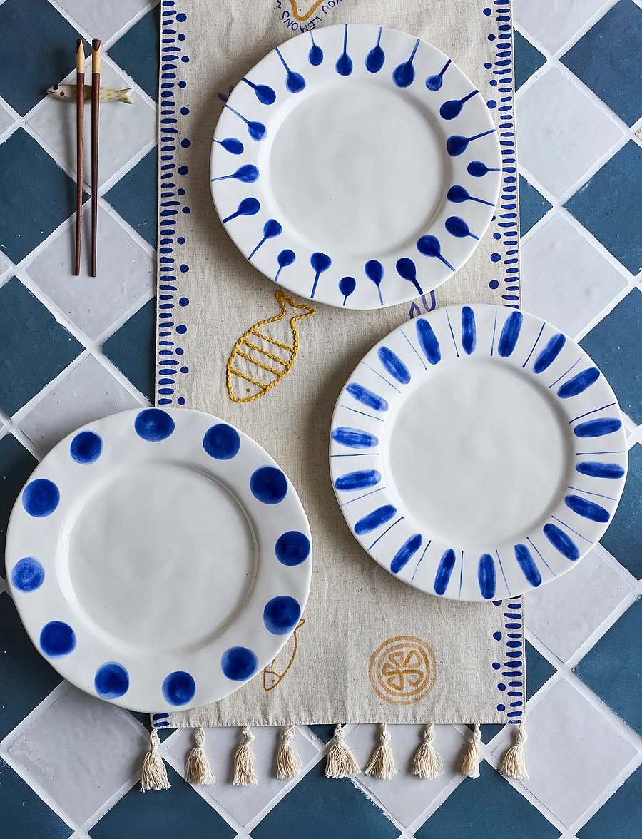 Bloomingville - Linora Plate - väikesed taldrikud - blue - 5